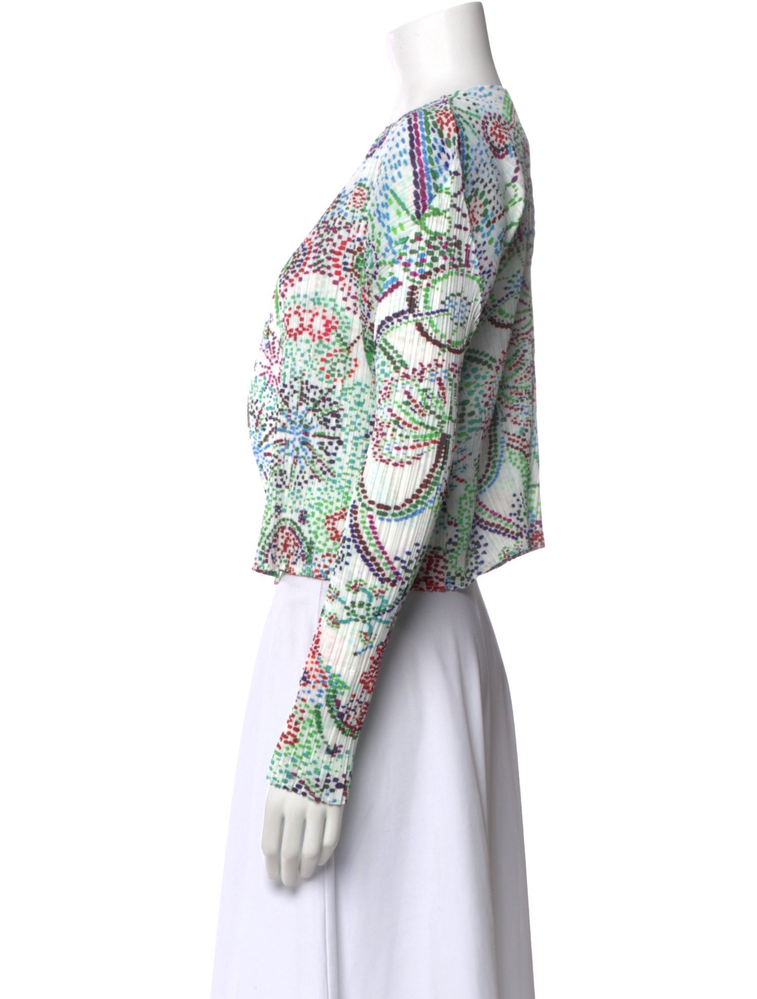 Pleats Please Issey Miyake Patterned Open Front Top w/ Tags