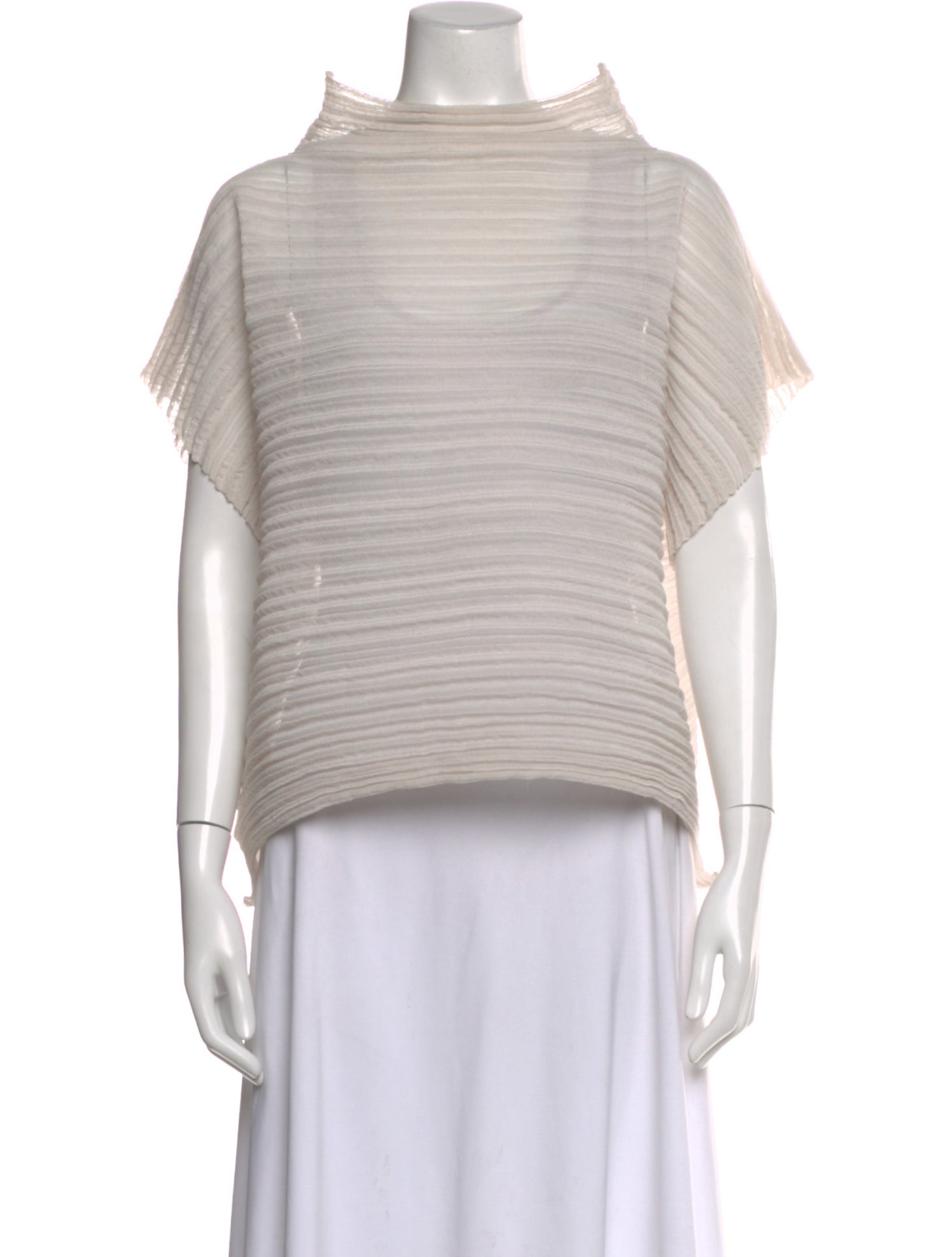 Pleats Please Issey Miyake Mock Neck Short Sleeve Top