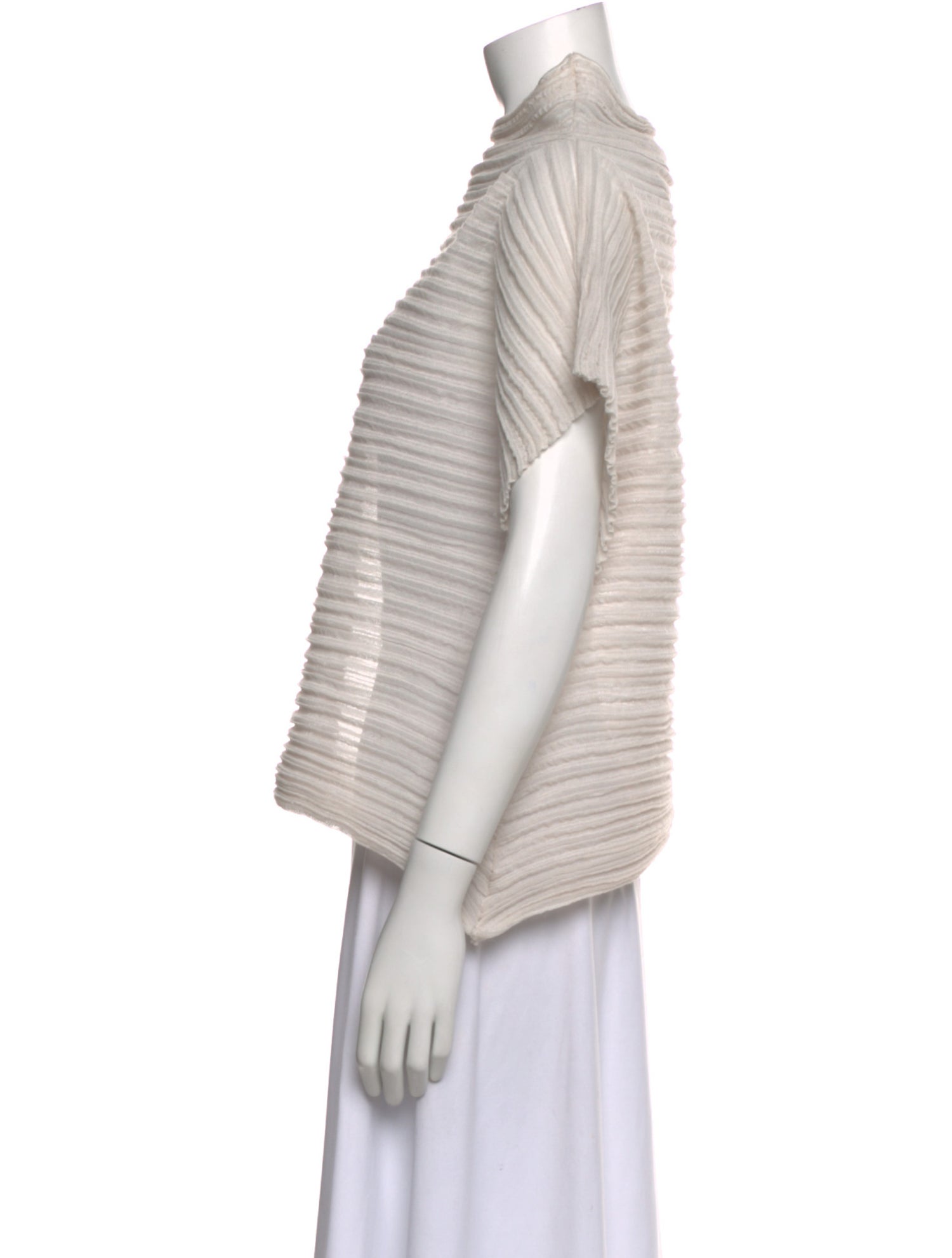 Pleats Please Issey Miyake Mock Neck Short Sleeve Top