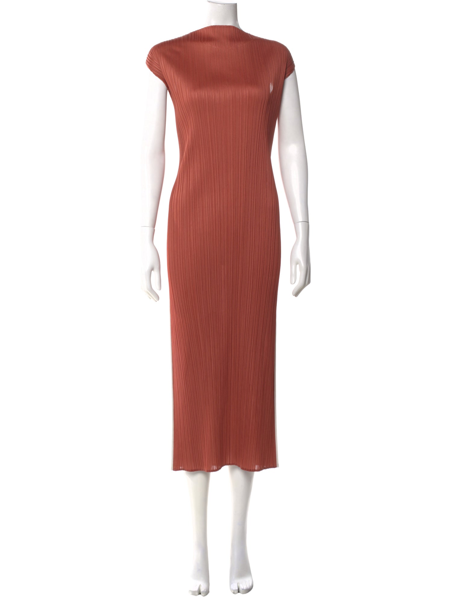Pleats Please Issey Miyake Turtleneck Midi Length Dress