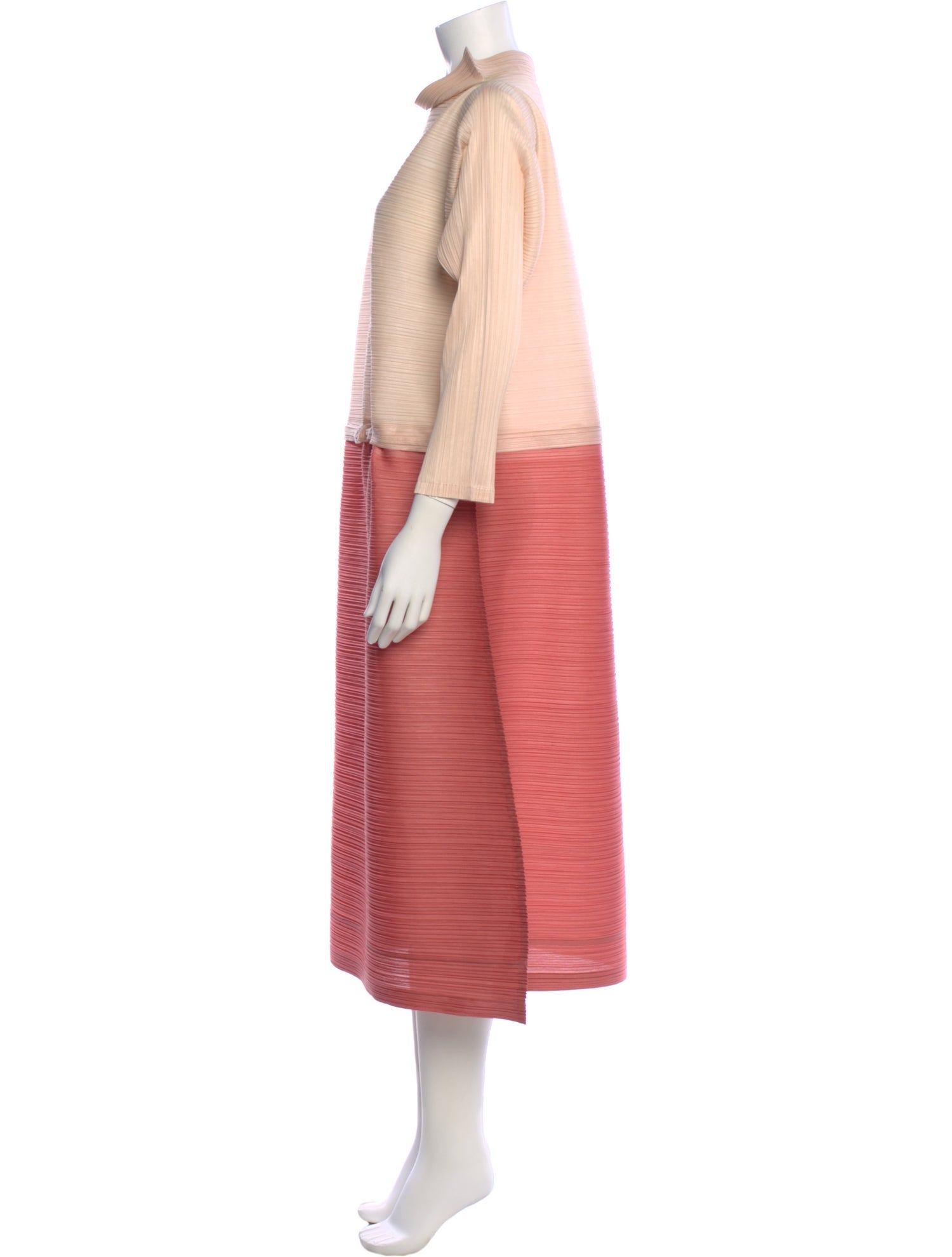 Pleats Please Issey Miyake Mock Neck Mini Dress
