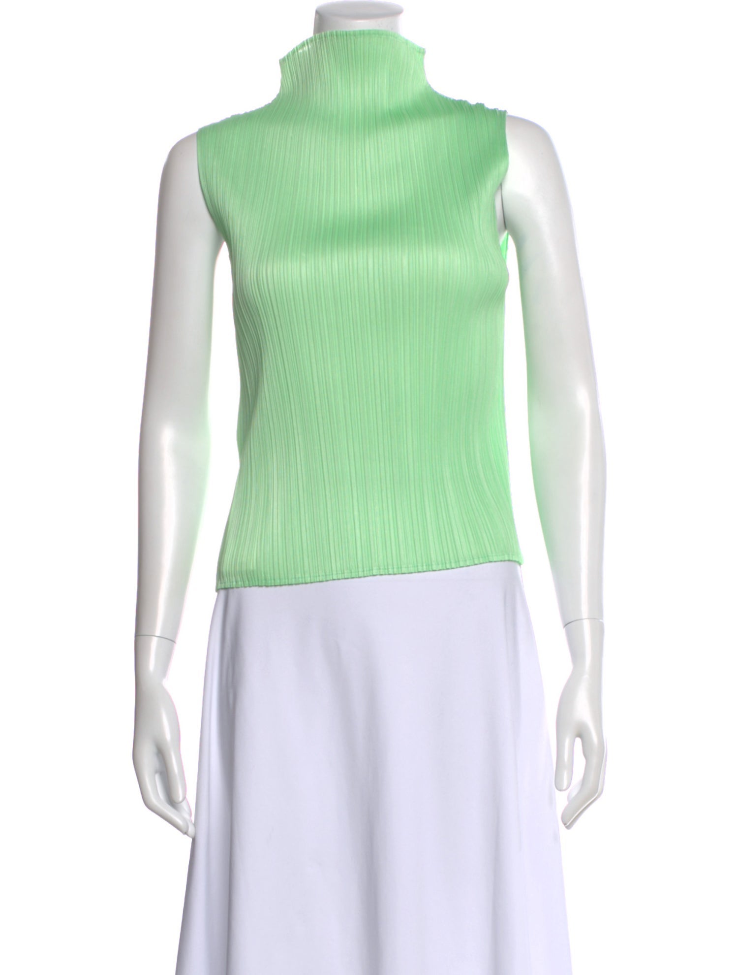 Pleats Please Issey Miyake Mock Neck Sleeveless Top