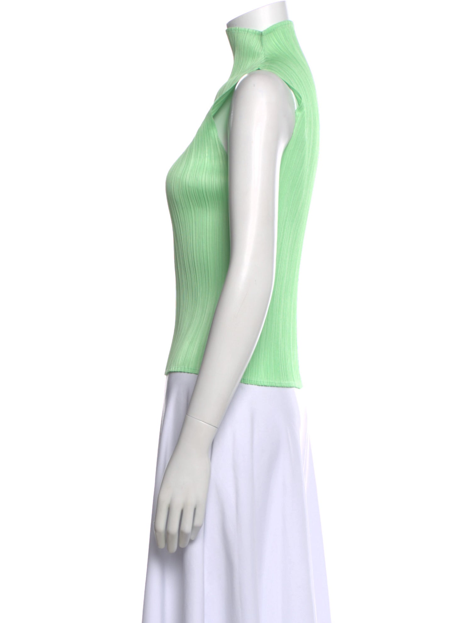 Pleats Please Issey Miyake Mock Neck Sleeveless Top