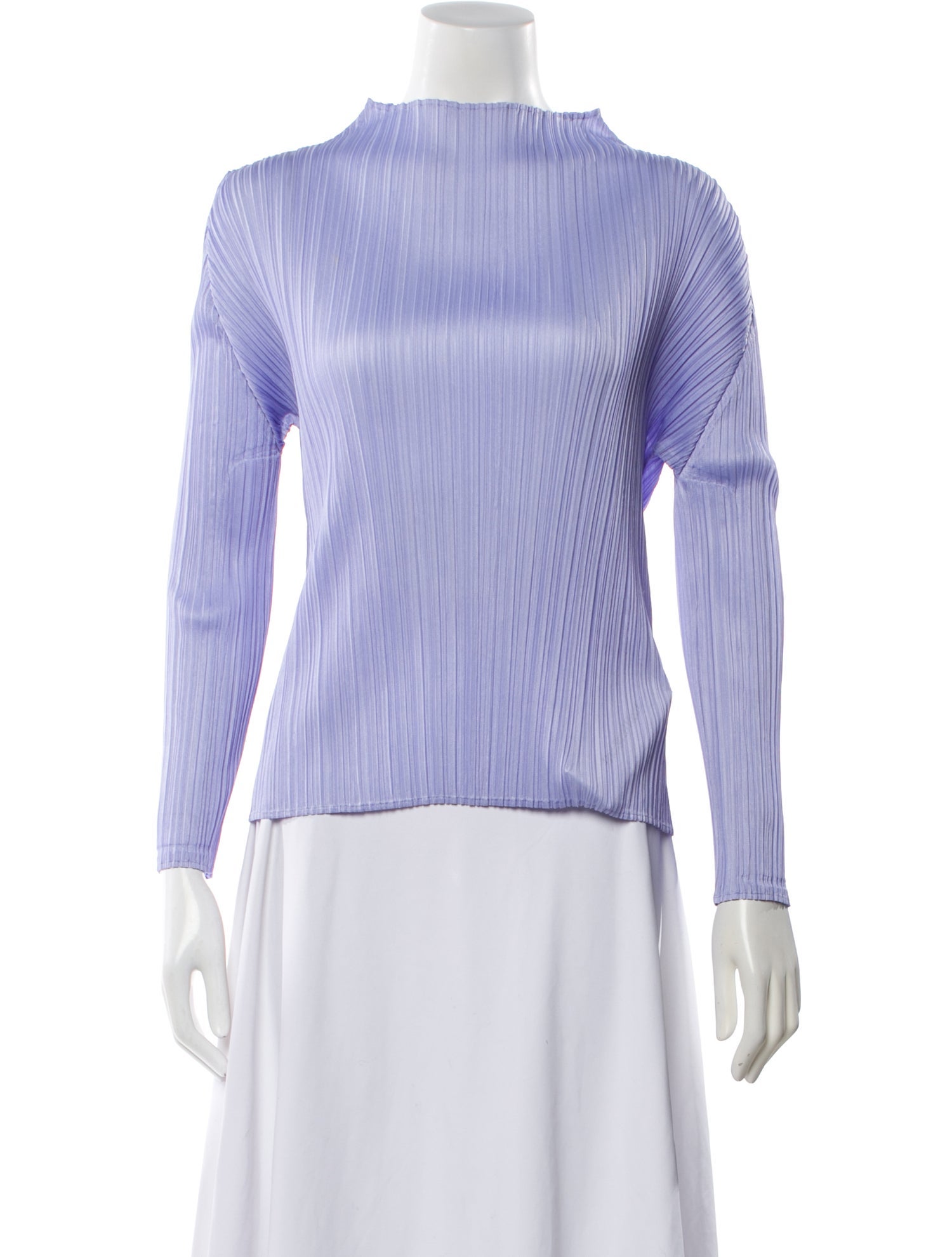 Pleats Please Issey Miyake Mock Neck Long Sleeve Top