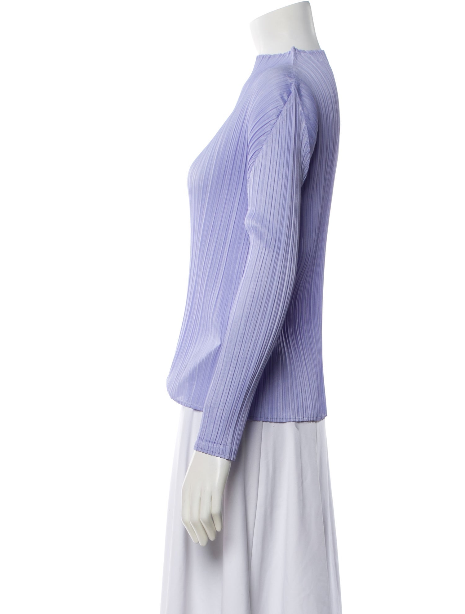 Pleats Please Issey Miyake Mock Neck Long Sleeve Top