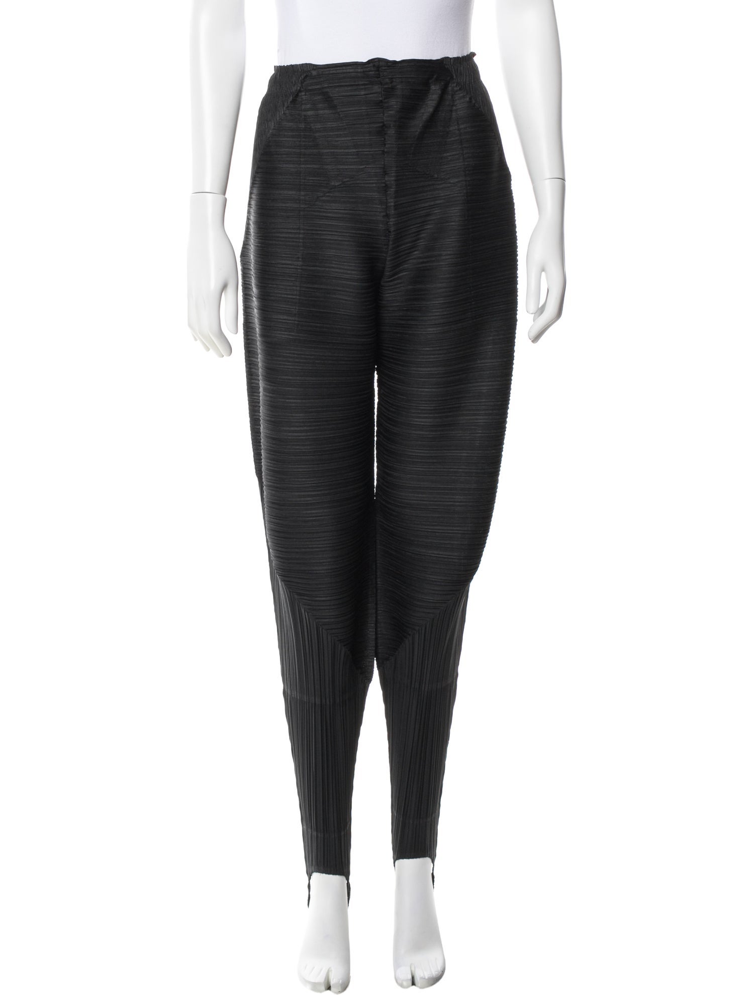 Pleats Please Issey Miyake Striped Skinny Leg Pants