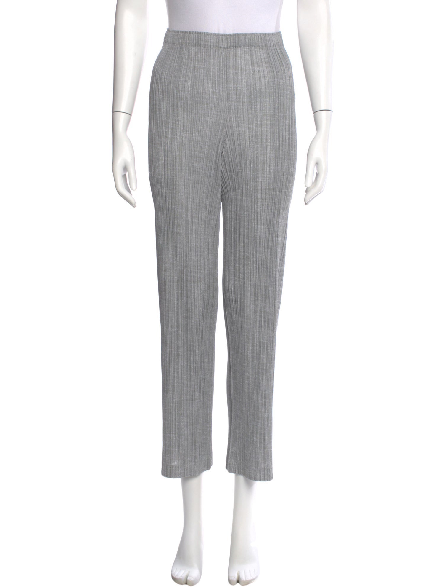 Pleats Please Issey Miyake Striped Straight Leg Pants