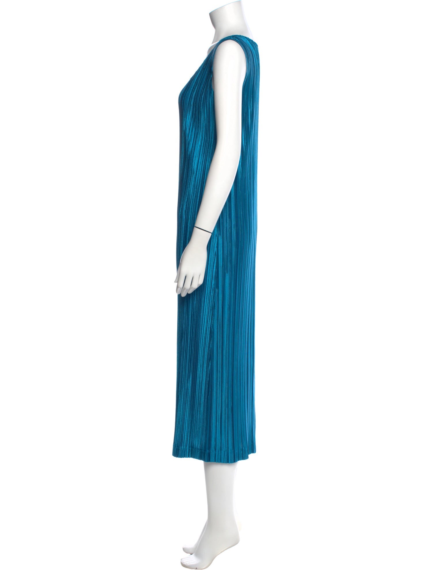 Pleats Please Issey Miyake V-Neck Long Dress