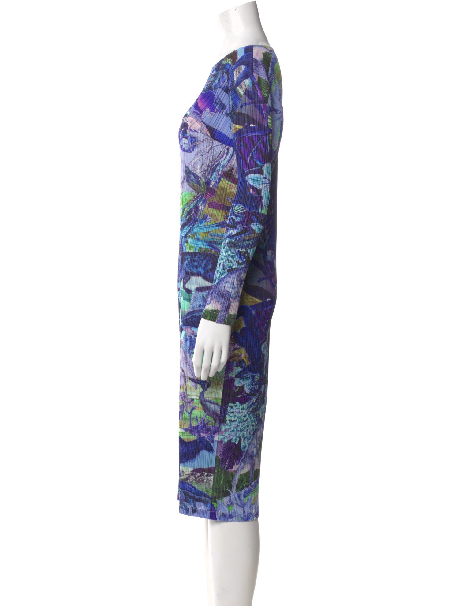 Pleats Please Issey Miyake Printed Midi Length Dress