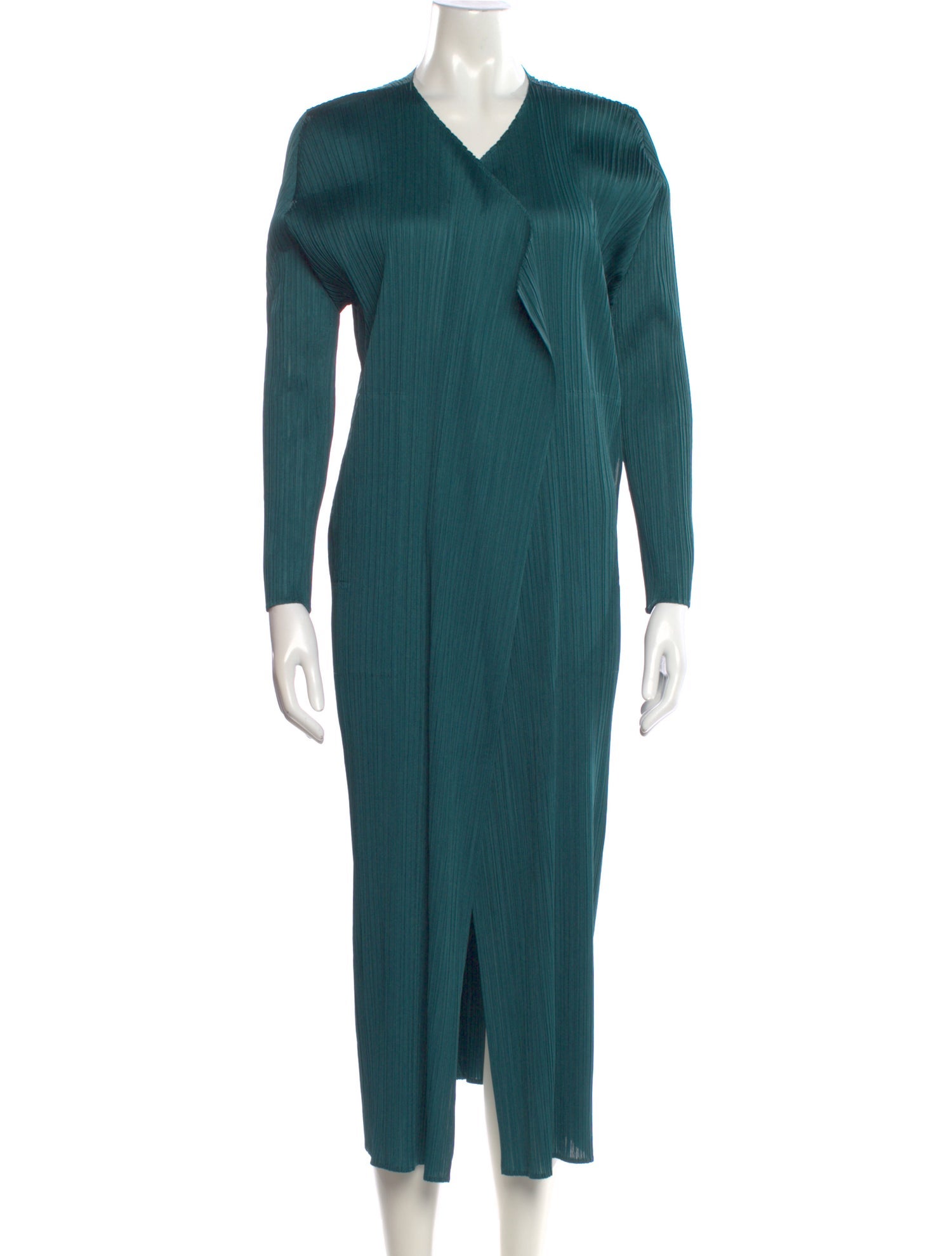 Pleats Please Issey Miyake V-Neck Long Dress