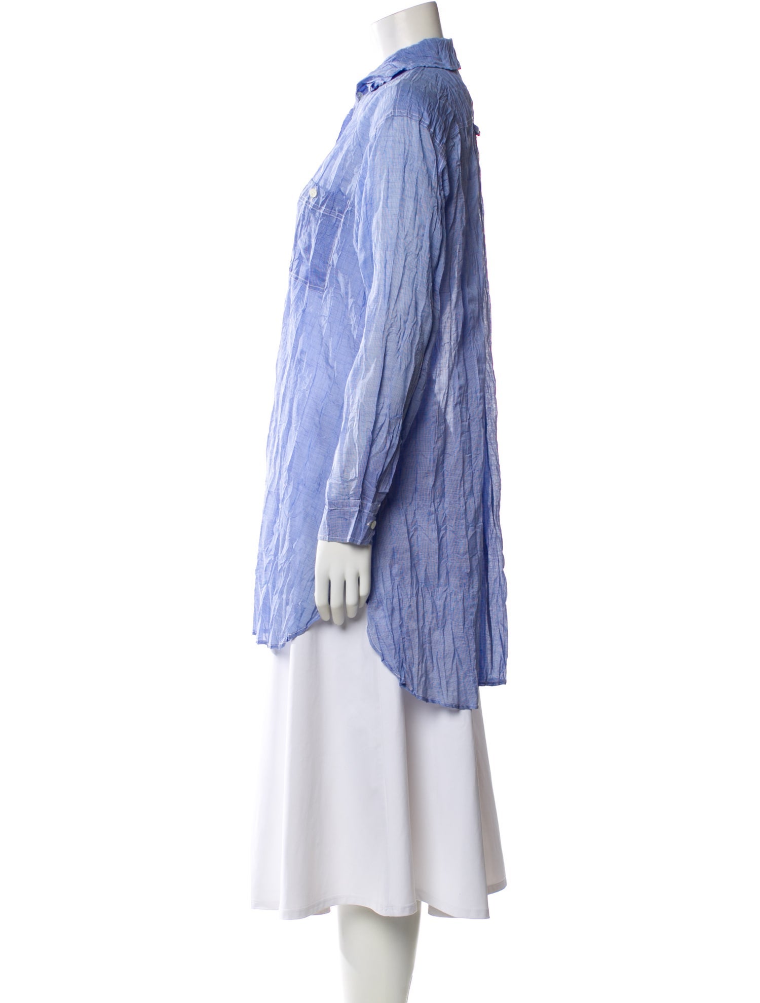 Pleats Please Issey Miyake Long Sleeve Button-Up Top