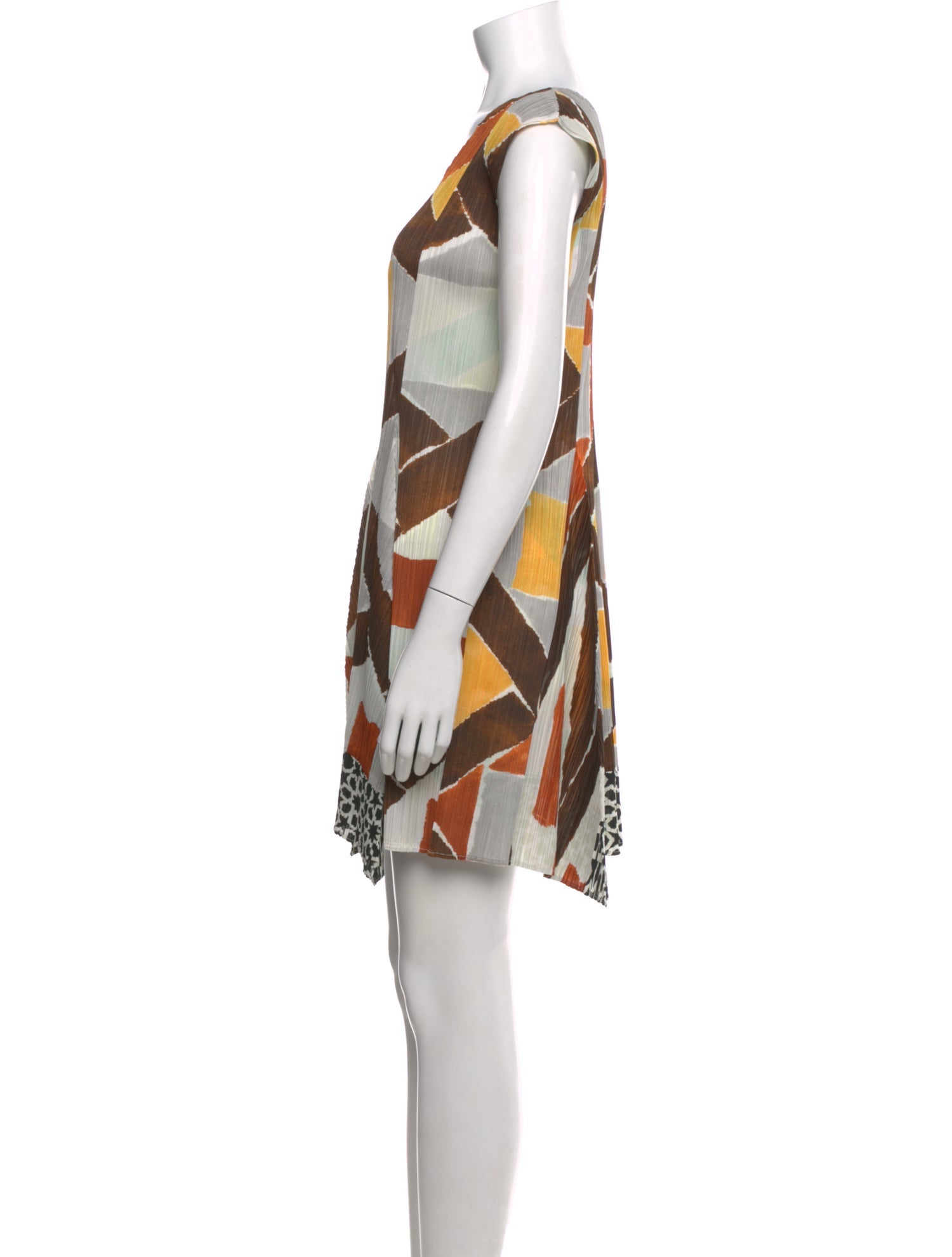 Pleats Please Issey Miyake Printed Mini Dress