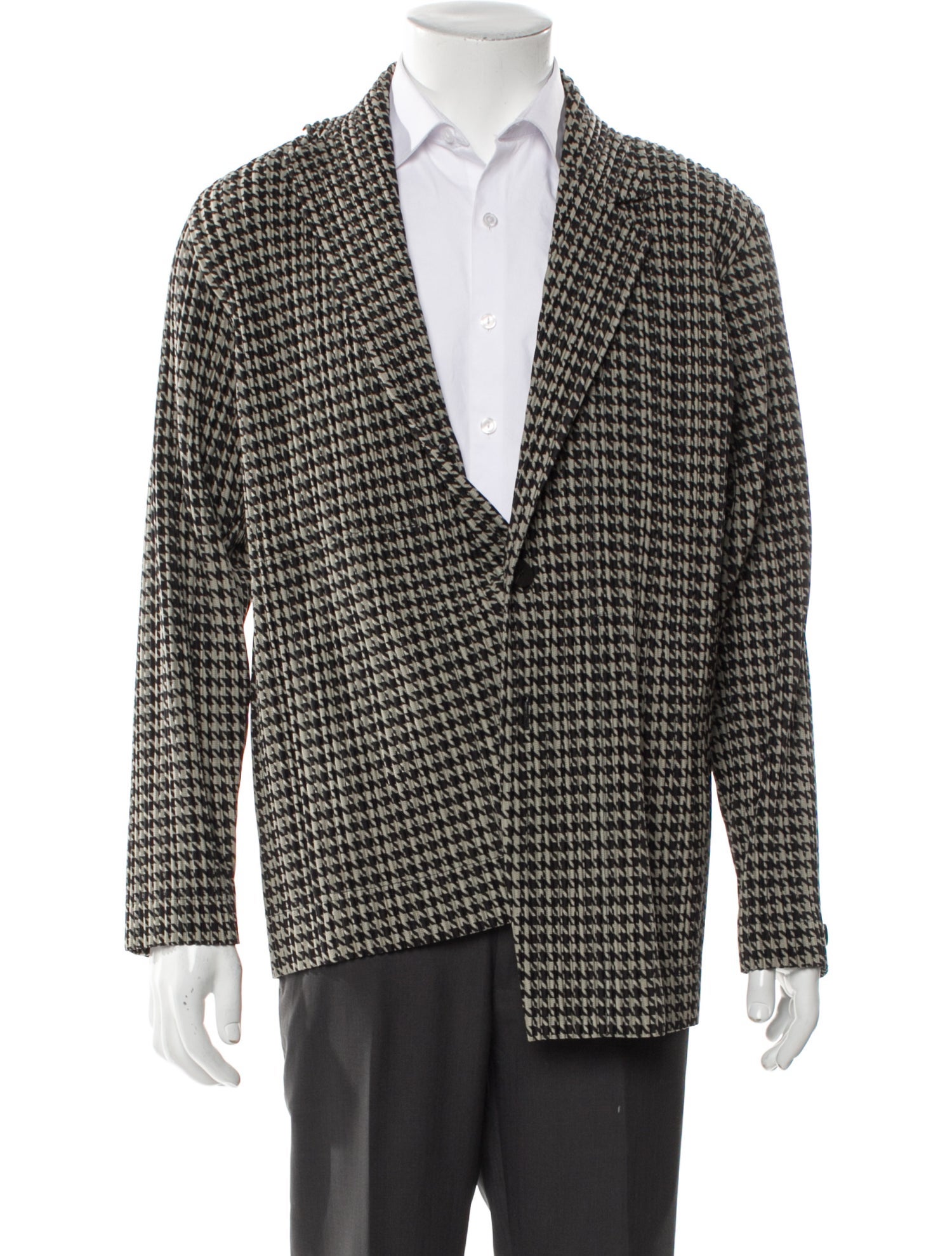 Pleats Please Issey Miyake Houndstooth Print Sport Coat