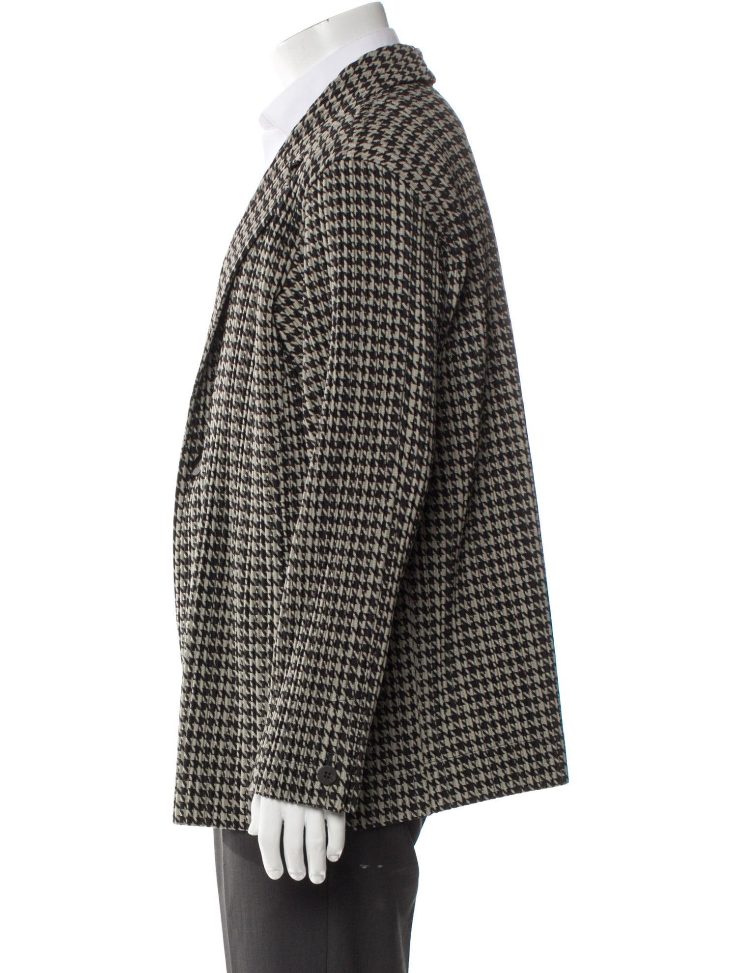 Pleats Please Issey Miyake Houndstooth Print Sport Coat