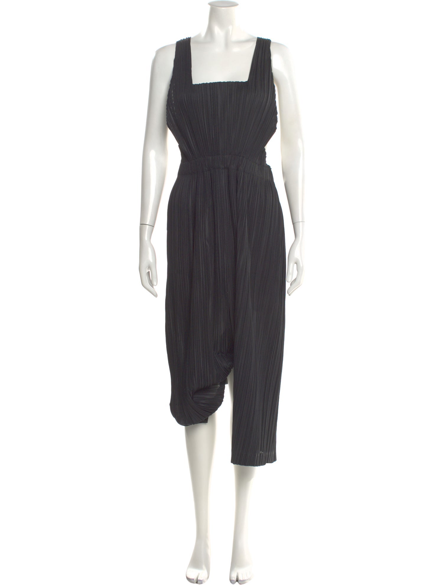 Pleats Please Issey Miyake Square Neckline Midi Length Dress