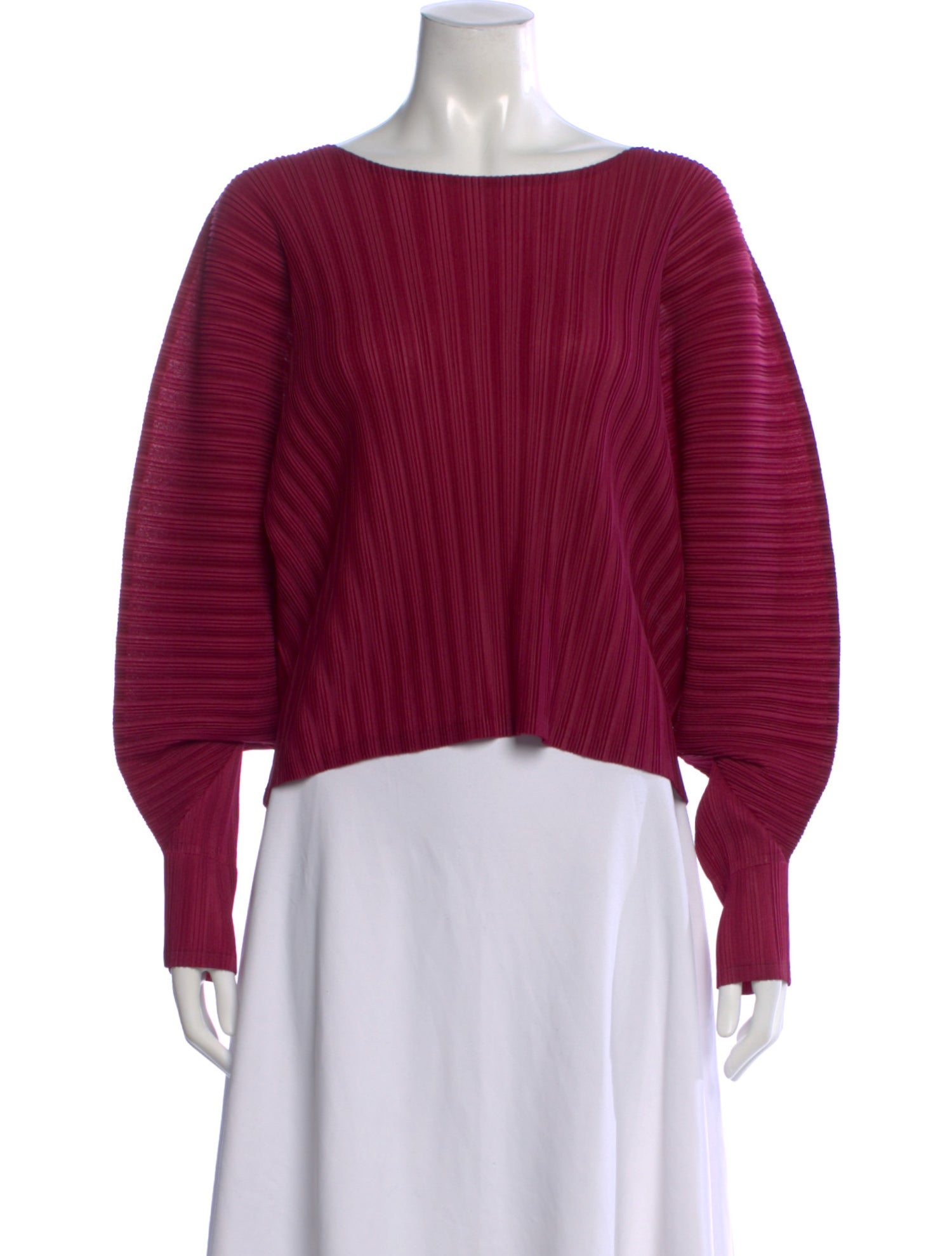 Pleats Please Issey Miyake Crew Neck Long Sleeve Top