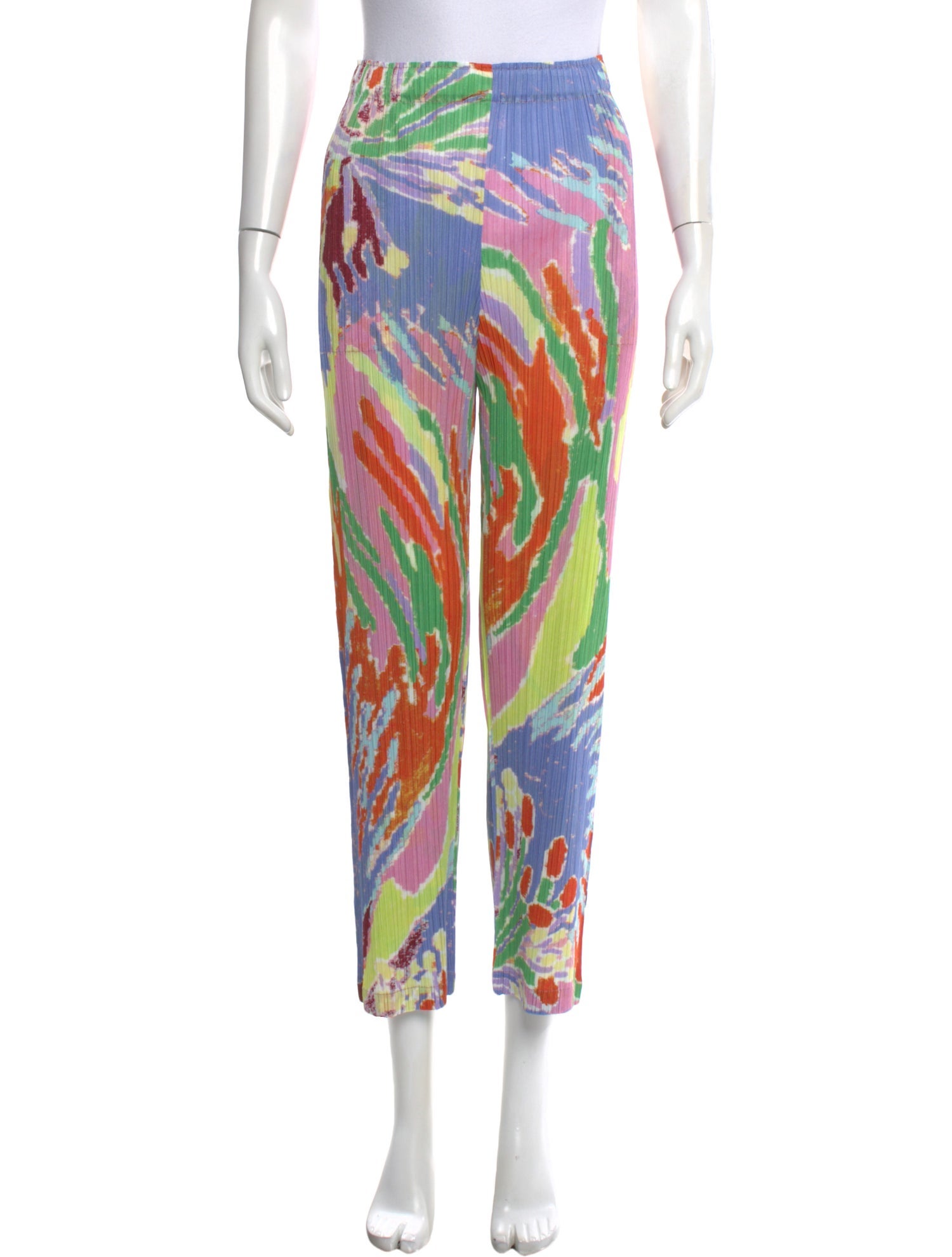 Pleats Please Issey Miyake Tie-Dye Print Straight Leg Pants