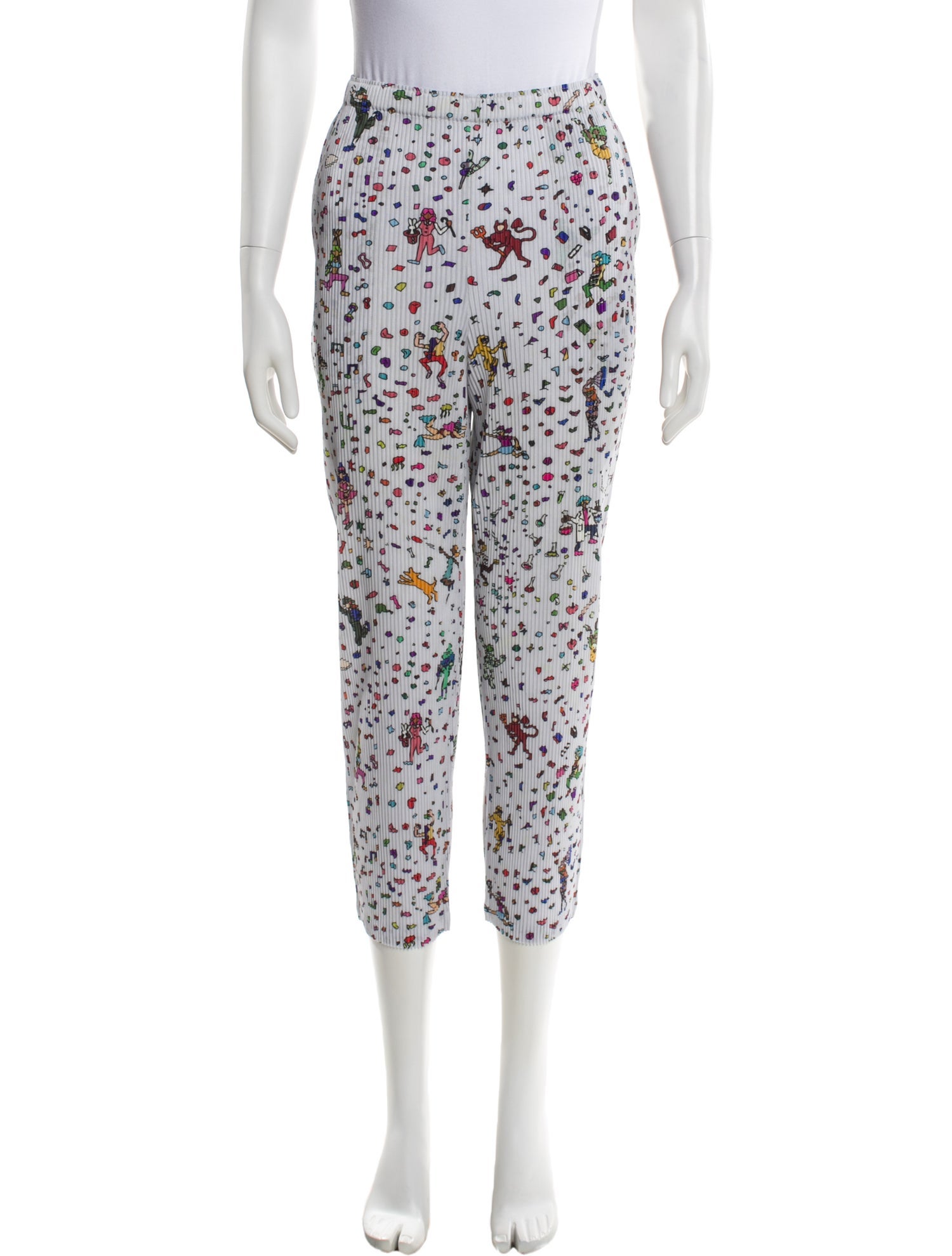 Pleats Please Issey Miyake Printed Straight Leg Pants