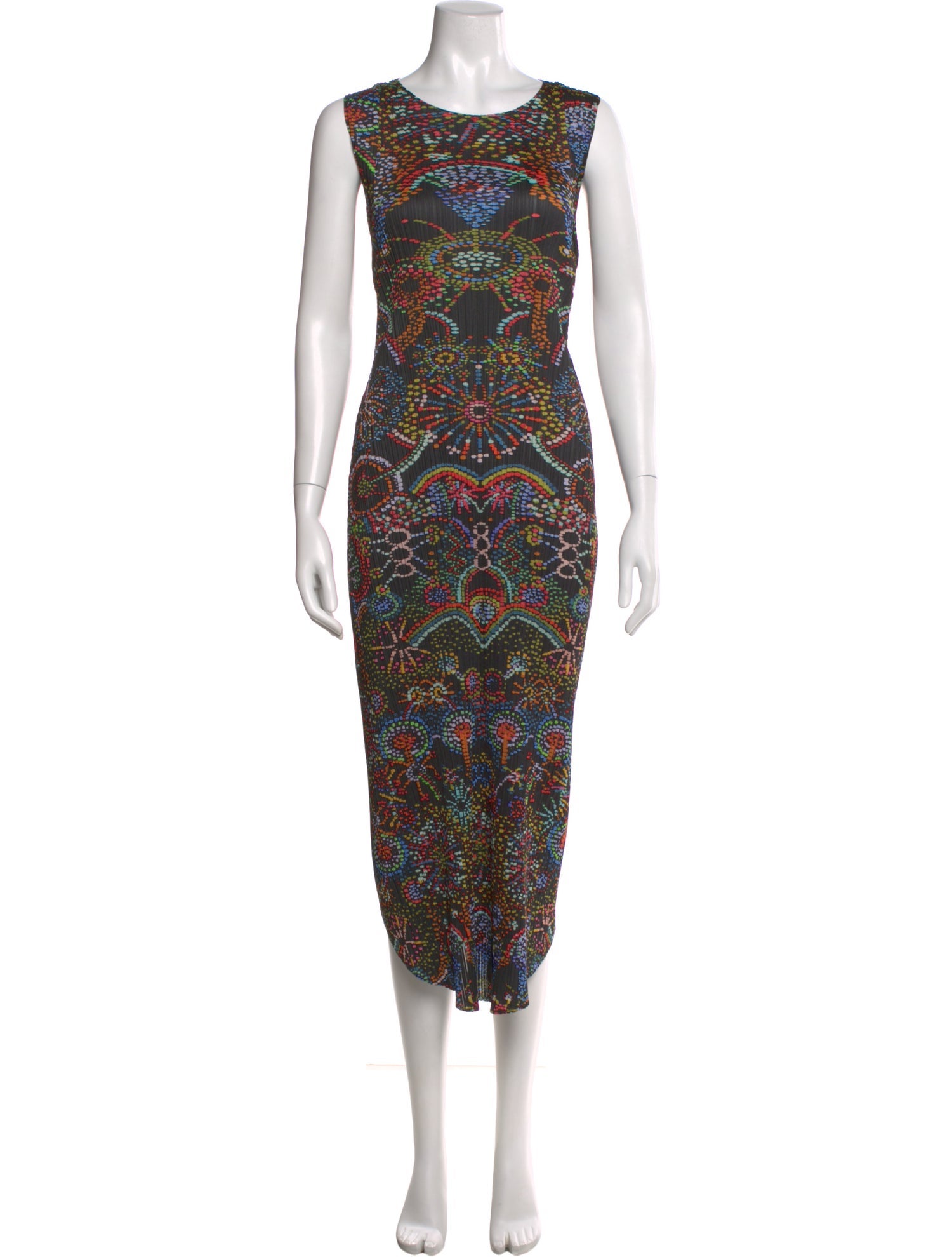 Pleats Please Issey Miyake Printed Long Dress