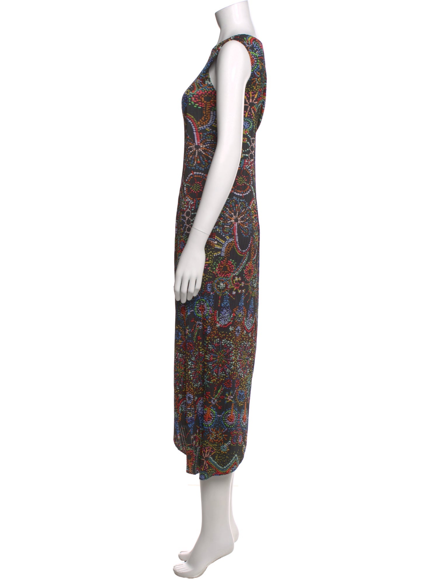 Pleats Please Issey Miyake Printed Long Dress