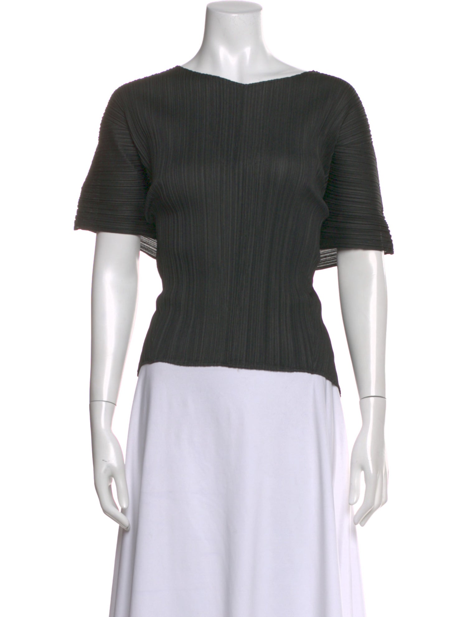 Pleats Please Issey Miyake Asymmetrical Short Sleeve Top