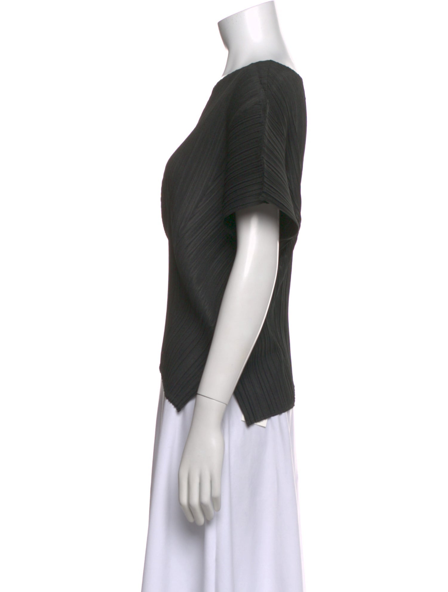 Pleats Please Issey Miyake Asymmetrical Short Sleeve Top