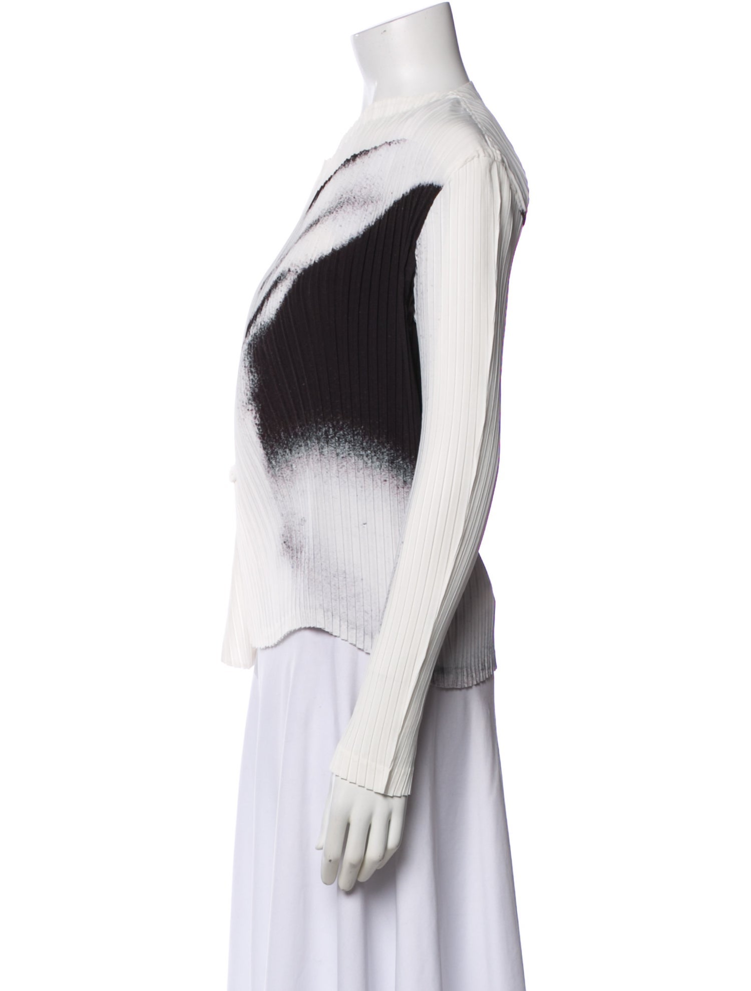 Pleats Please Issey Miyake Graphic Print Crew Neck Top