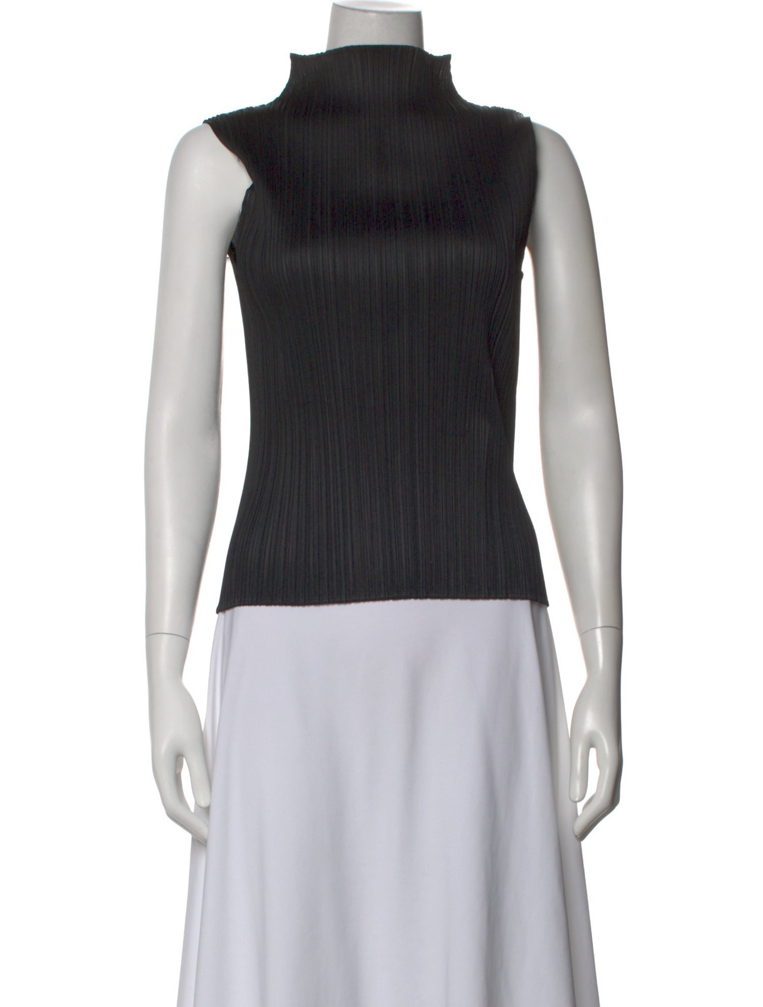 Pleats Please Issey Miyake Mock Neck Sleeveless Top