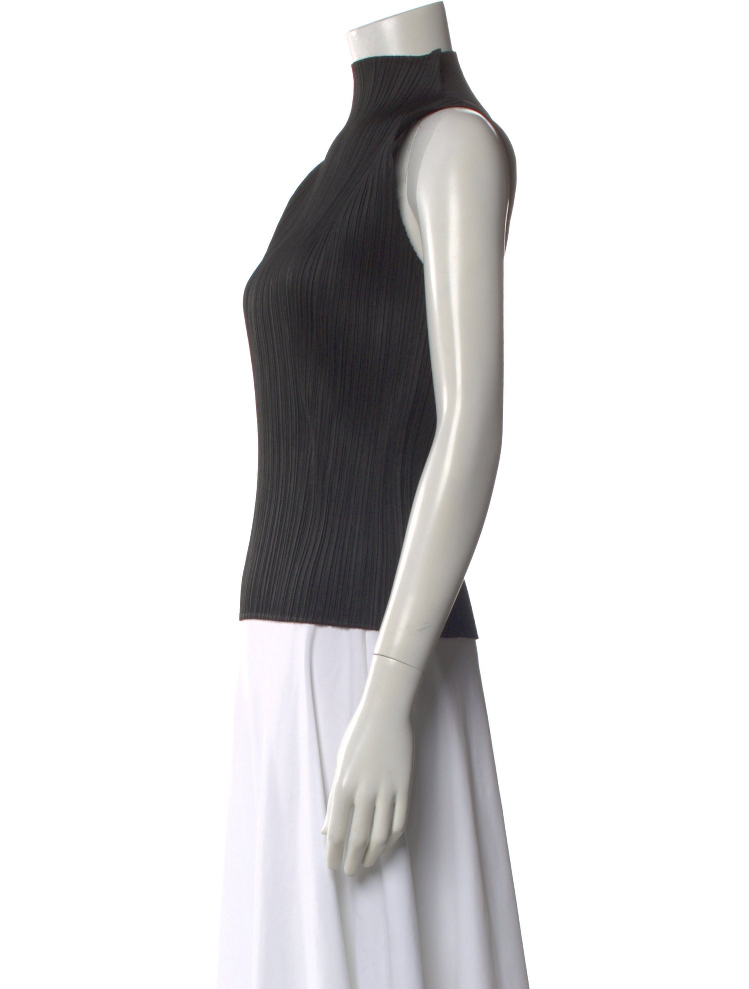 Pleats Please Issey Miyake Mock Neck Sleeveless Top