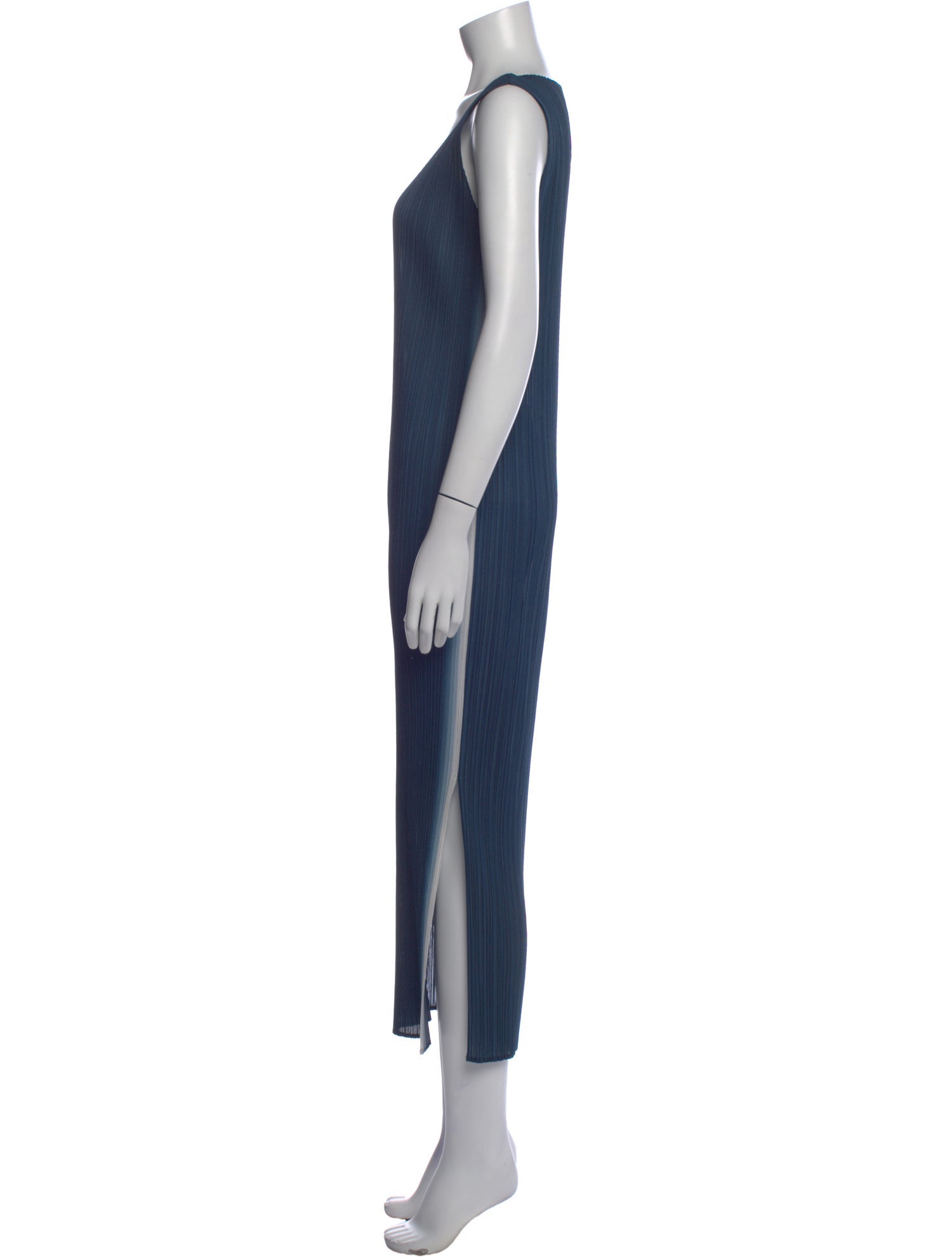 Pleats Please Issey Miyake Scoop Neck Long Dress