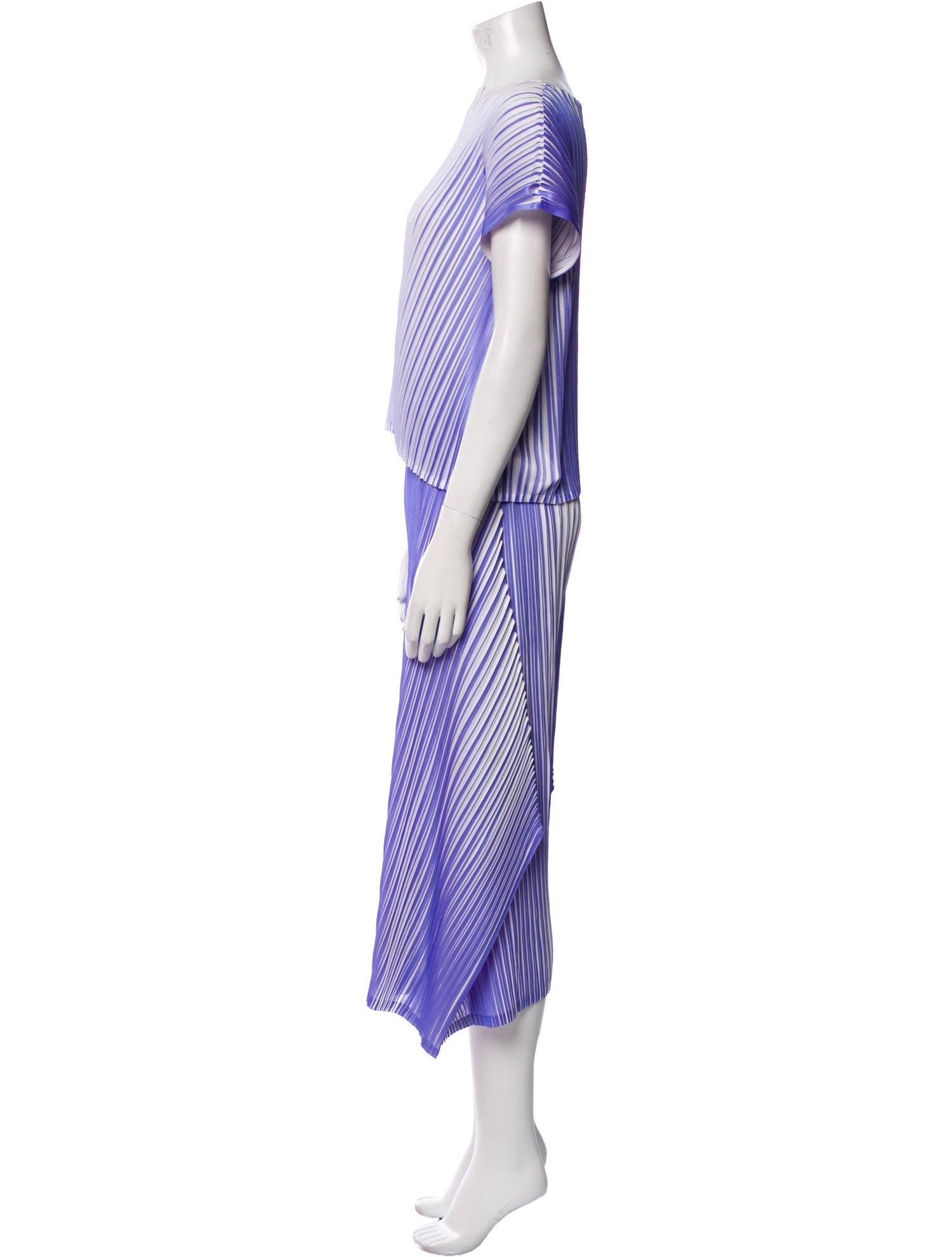 Pleats Please Issey Miyake Striped Pleated Accents Pant Set