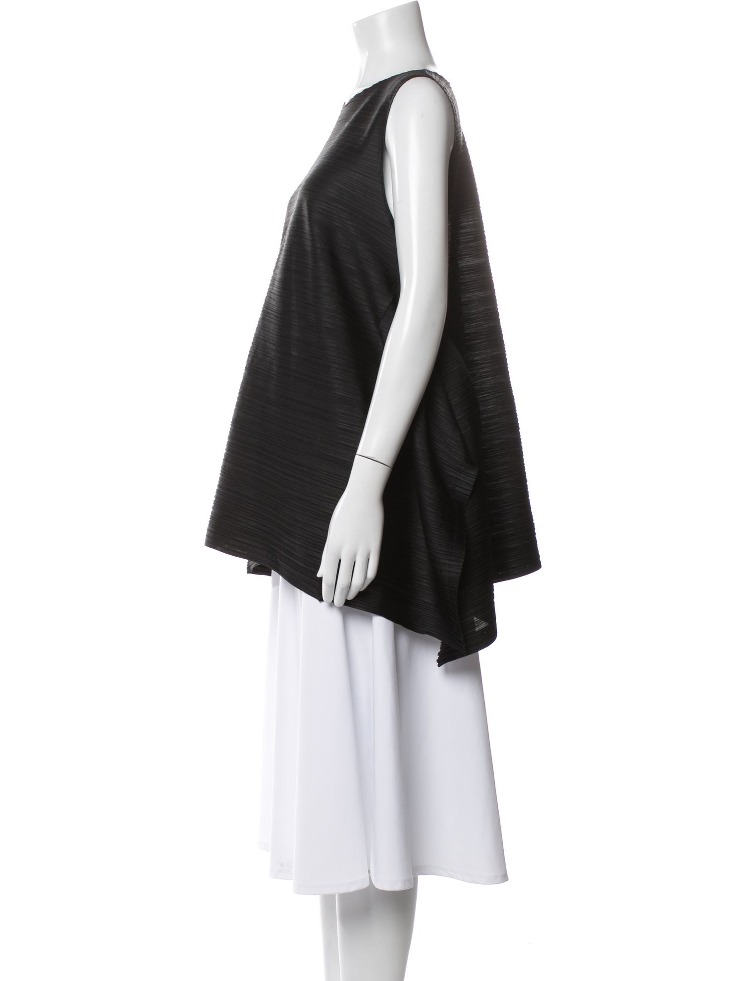 Pleats Please Issey Miyake Crew Neck Sleeveless Tunic