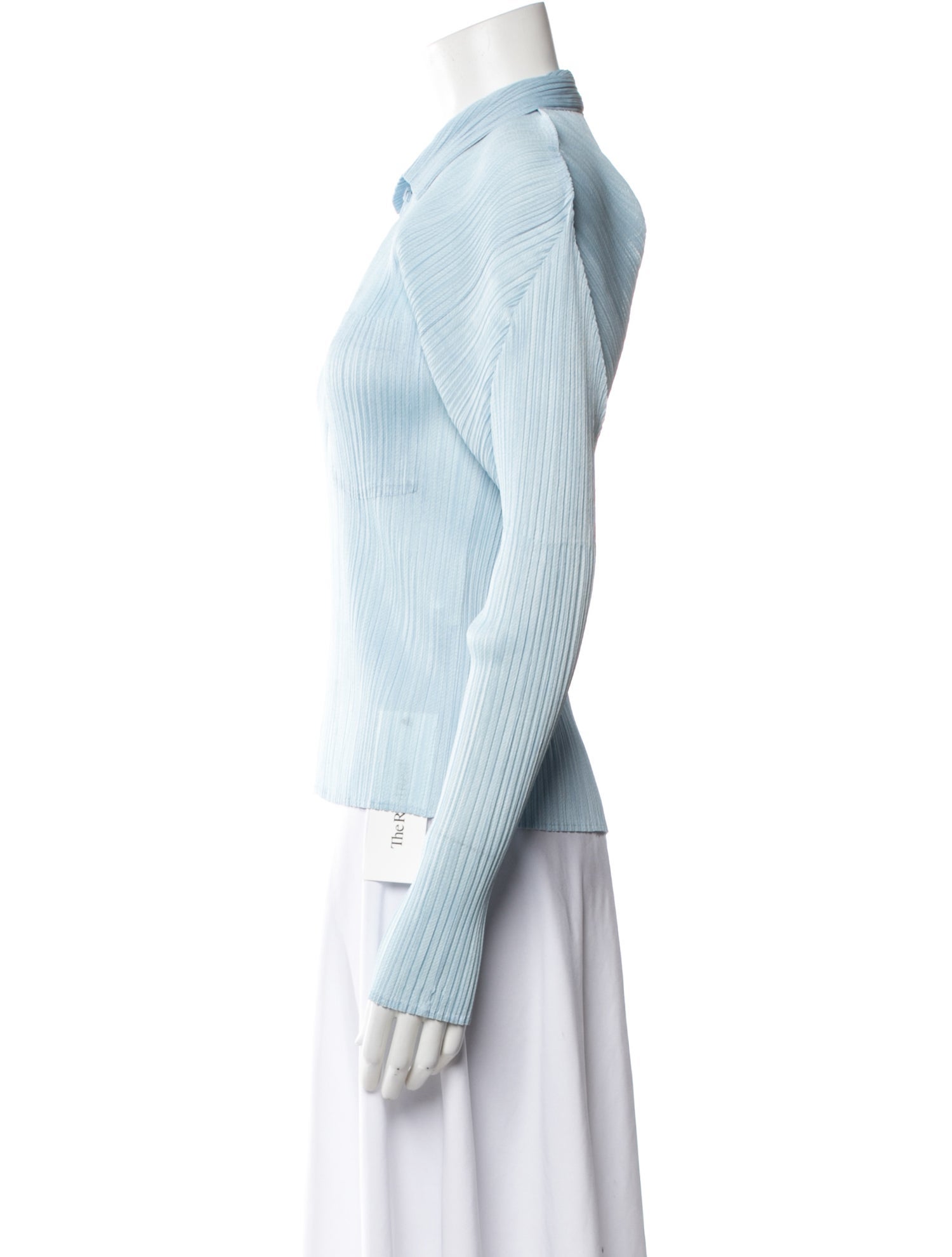 Pleats Please Issey Miyake Striped Long Sleeve Top