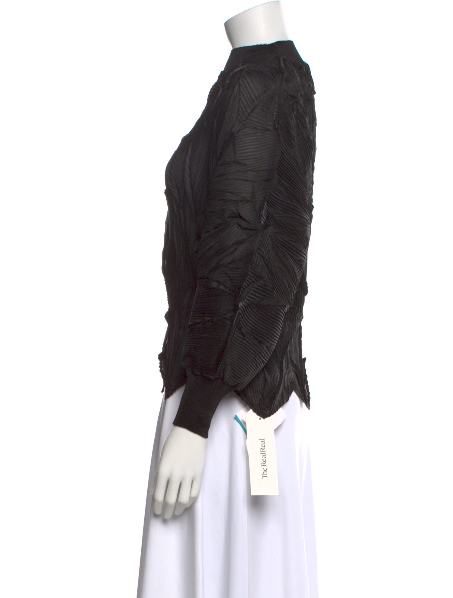 Pleats Please Issey Miyake Mock Neck Long Sleeve Top