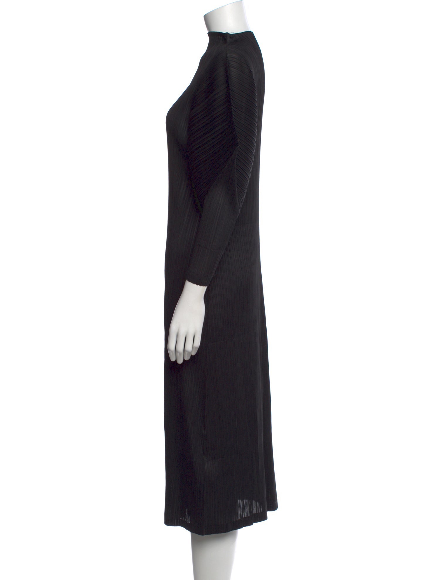 Pleats Please Issey Miyake Mock Neck Midi Length Dress