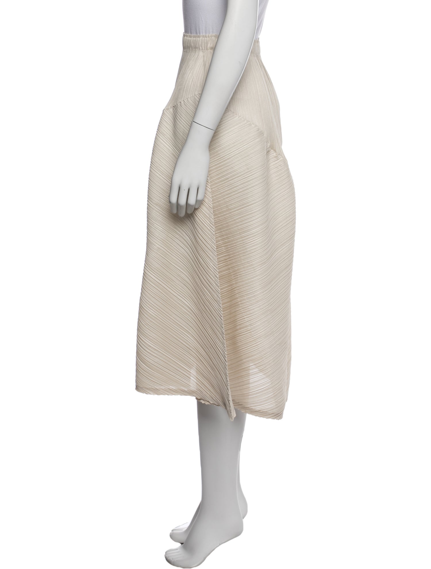 Pleats Please Issey Miyake Pleated Accents Midi Length Skirt