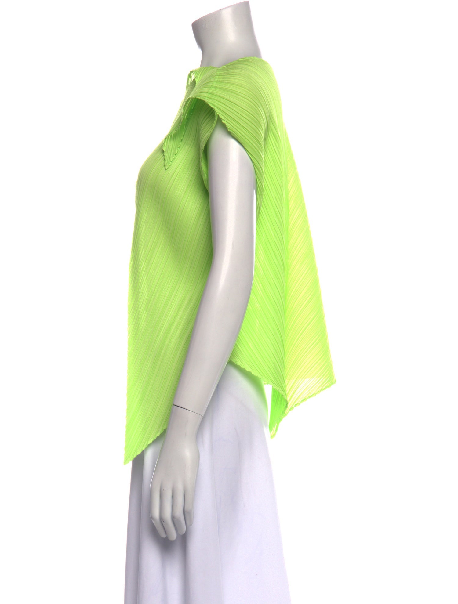 Pleats Please Issey Miyake Asymmetrical Short Sleeve Top