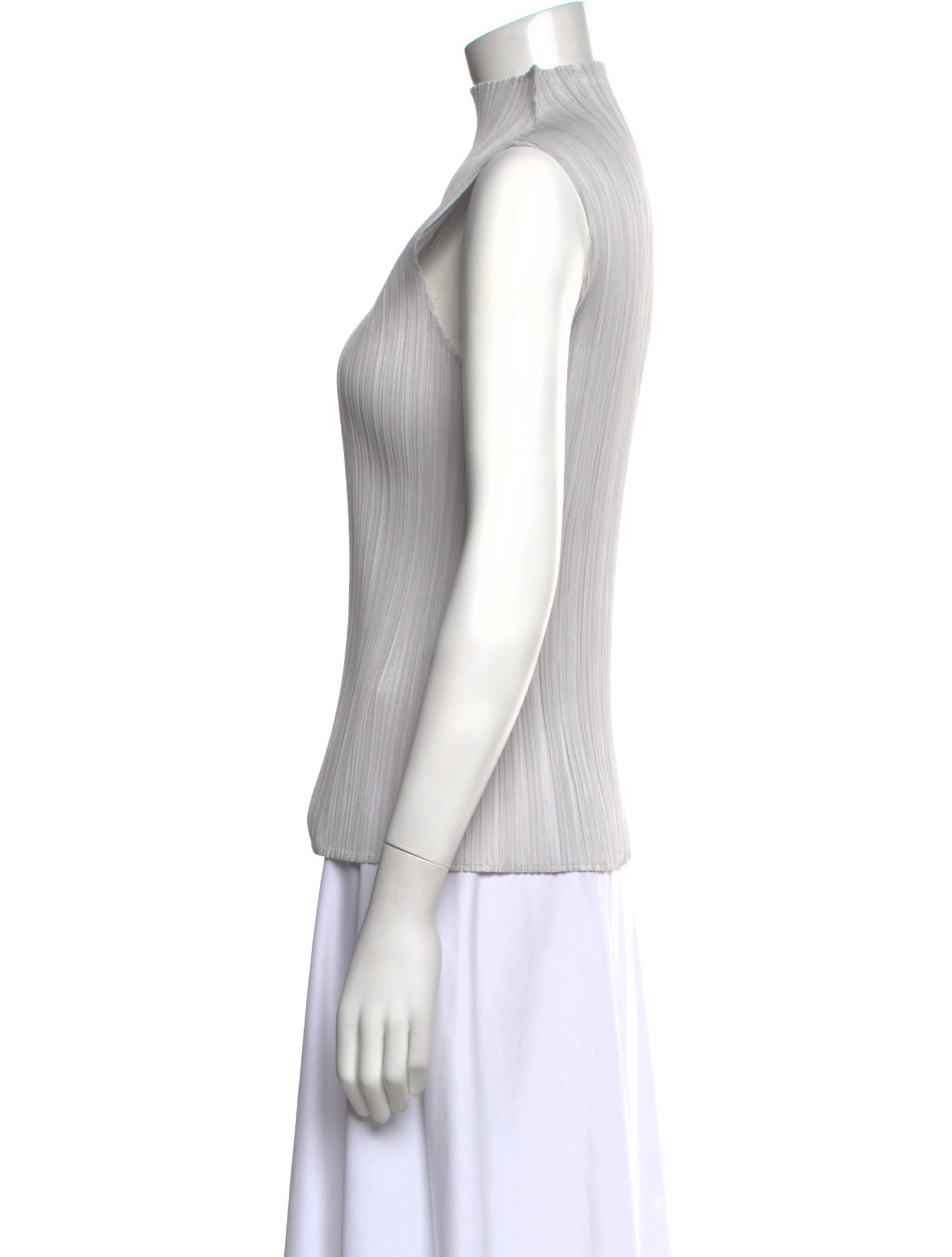 Pleats Please Issey Miyake Mock Neck Sleeveless Top