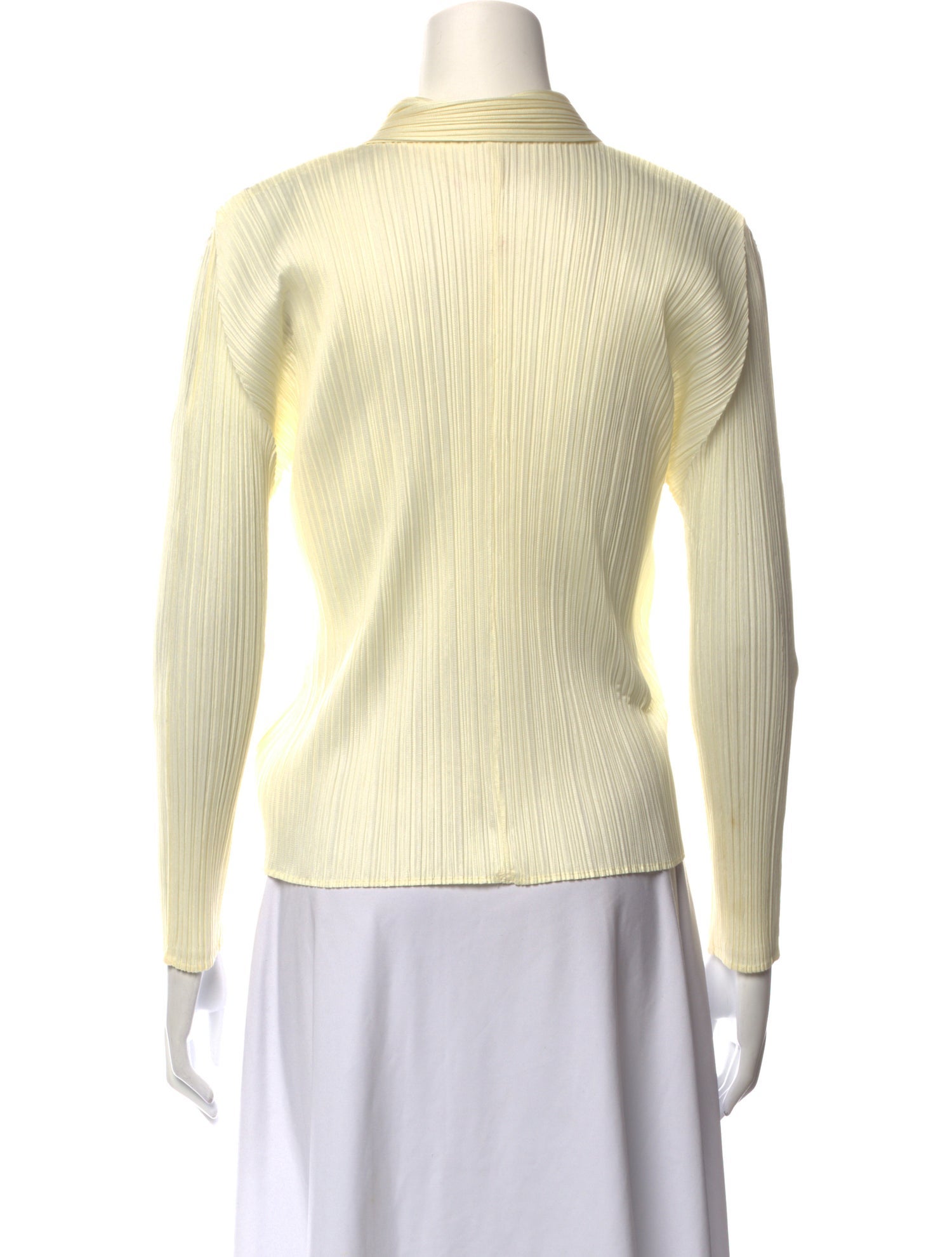 トップス PLEATS PLEASE PALE YELLOW Pleats Please Issey Miyake Long Sleeve Top - Yellow Tops, Clothing