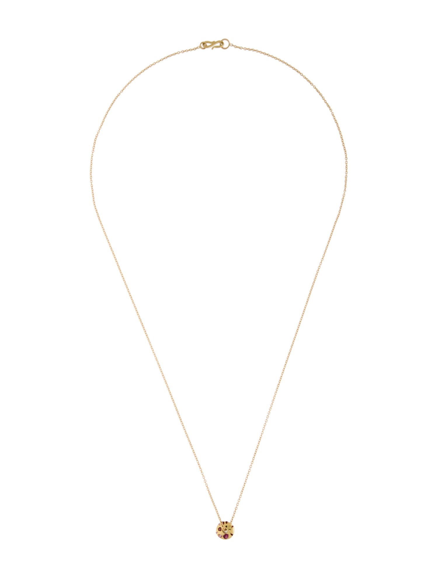 Polly Wales 18K Ruby & Sapphire Mini Spinner Pendant Necklace