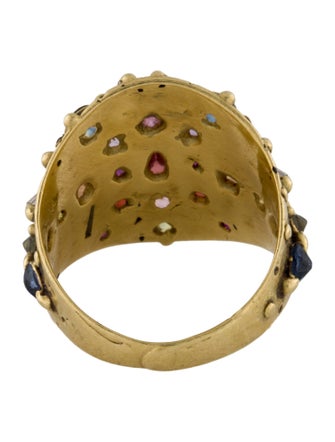 Polly Wales 18K Sapphire & Diamond Shield Ring