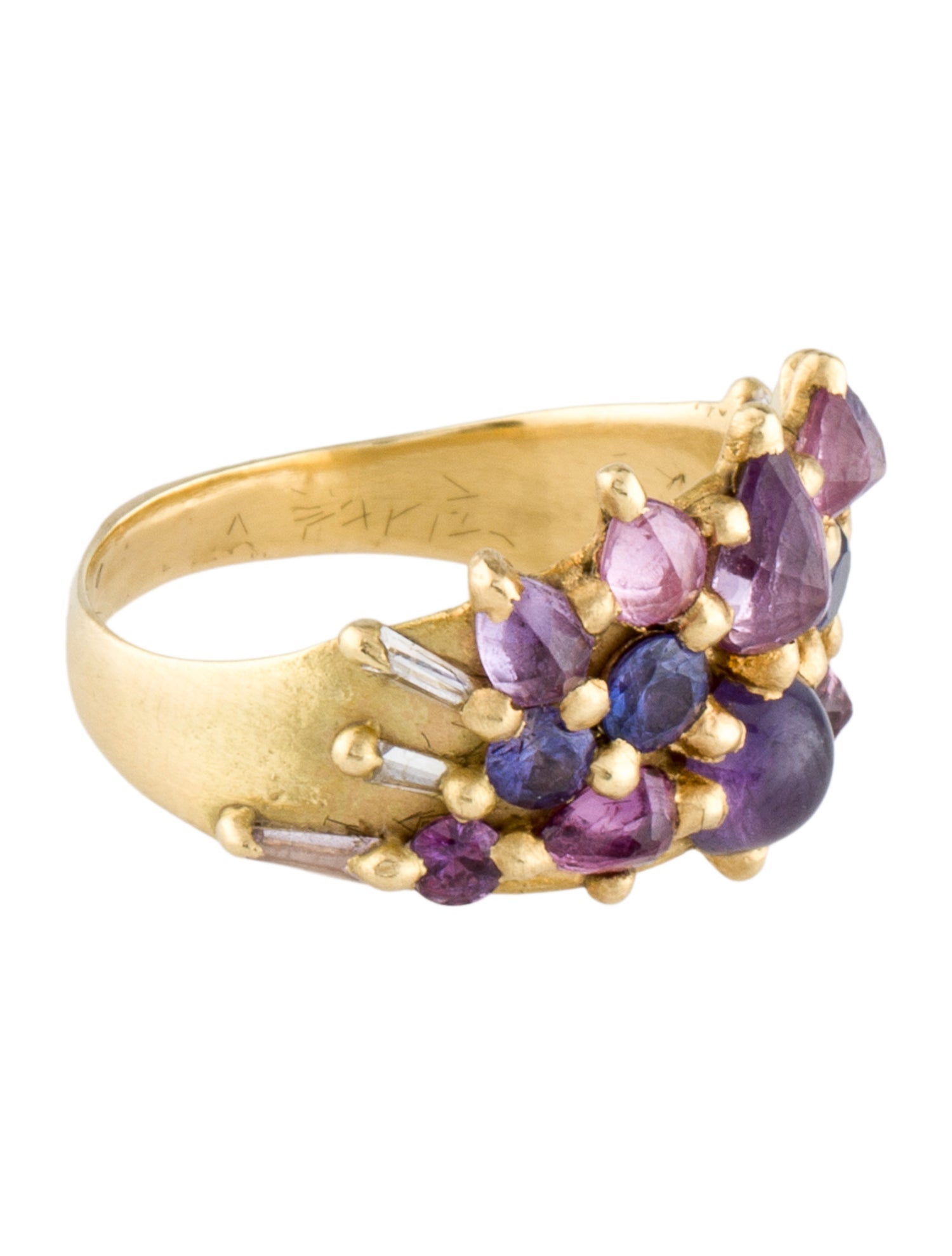 Polly Wales 18K Sapphire Multi-Color Half Shield Ring