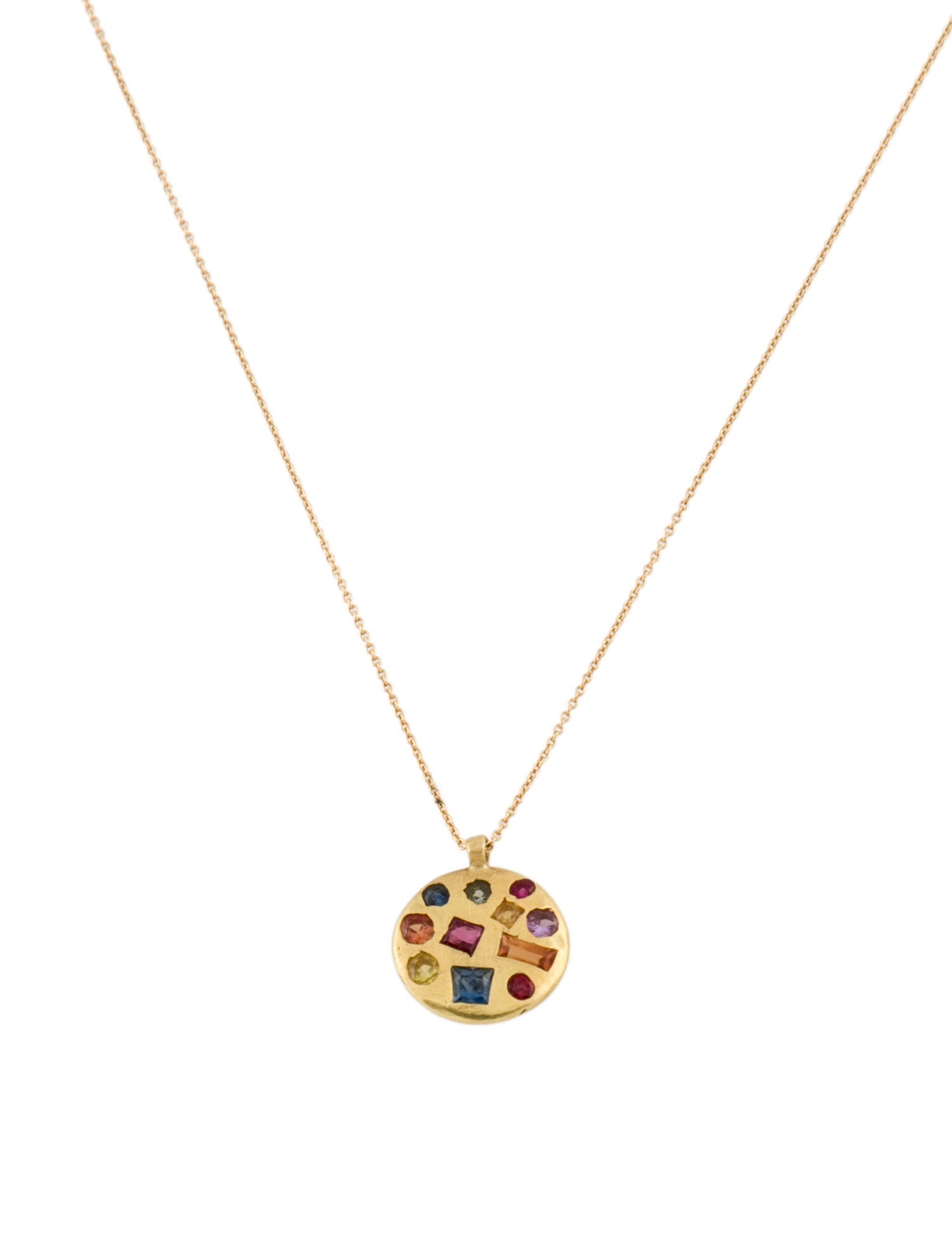 Polly Wales 18K Sapphire & Ruby Large Harlequin Constellation Pendant Necklace