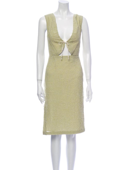 Paloma Wool Plaid Print Knee-Length Dress Wool