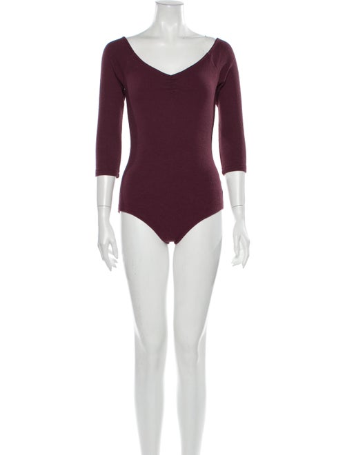 Paloma Wool V-Neck Three-Quarter Sleeve Bodysuit W