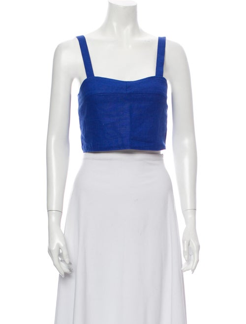 Paloma Wool Linen Square Neckline Crop Top Wool