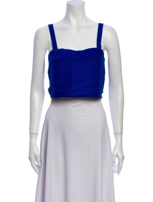 Paloma Wool Linen Square Neckline Crop Top Wool
