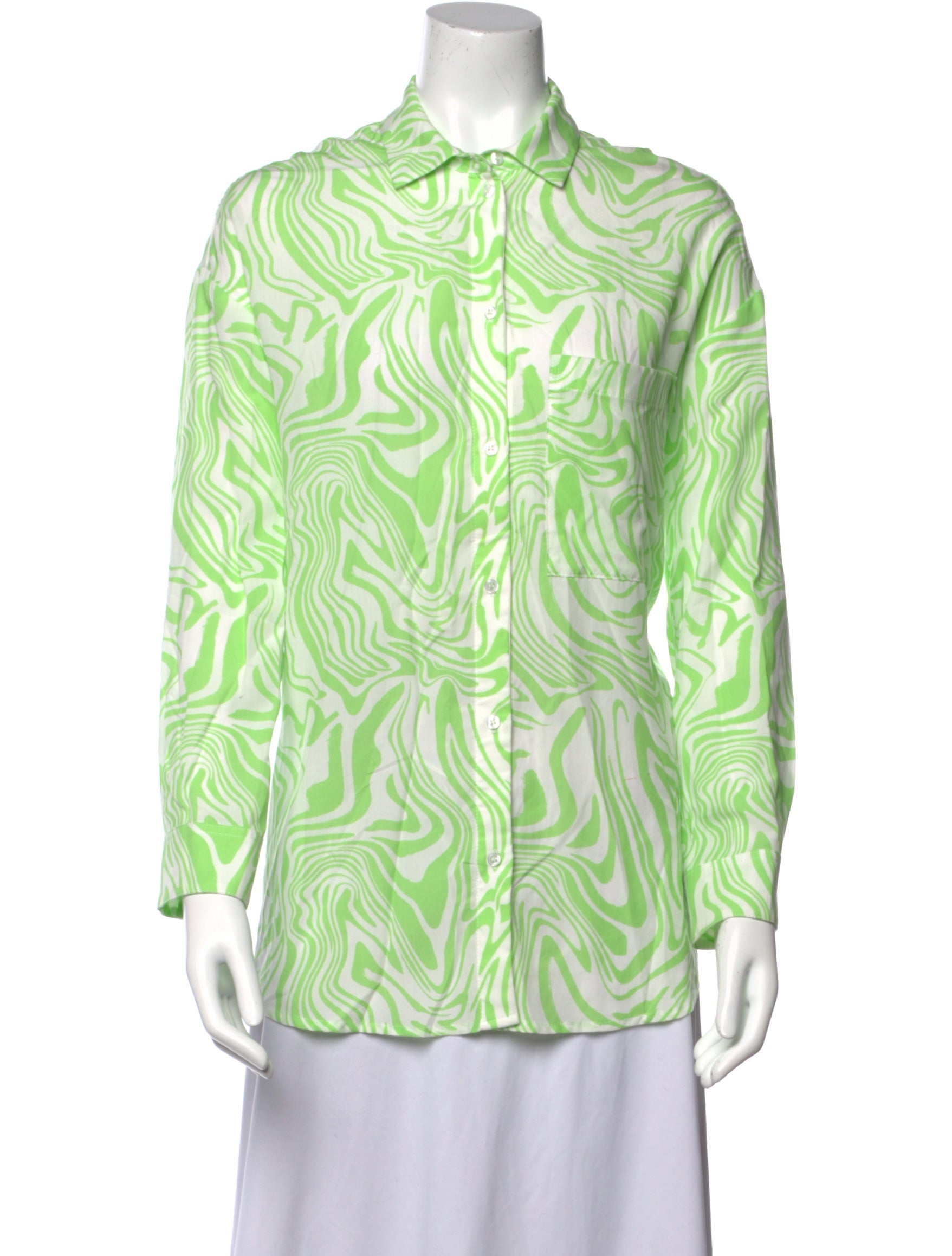 Paloma Wool Printed Long Sleeve Button-Up Top