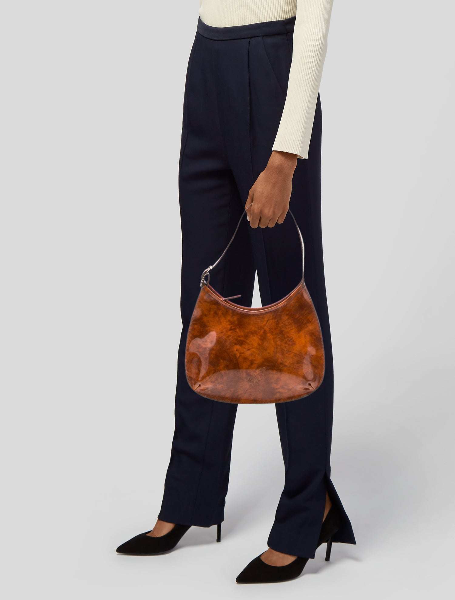 Paloma Wool レザー Shiny ショルダーバッグ Paloma Wool Patent Leather Shoulder Bag - Brown Shoulder Bags