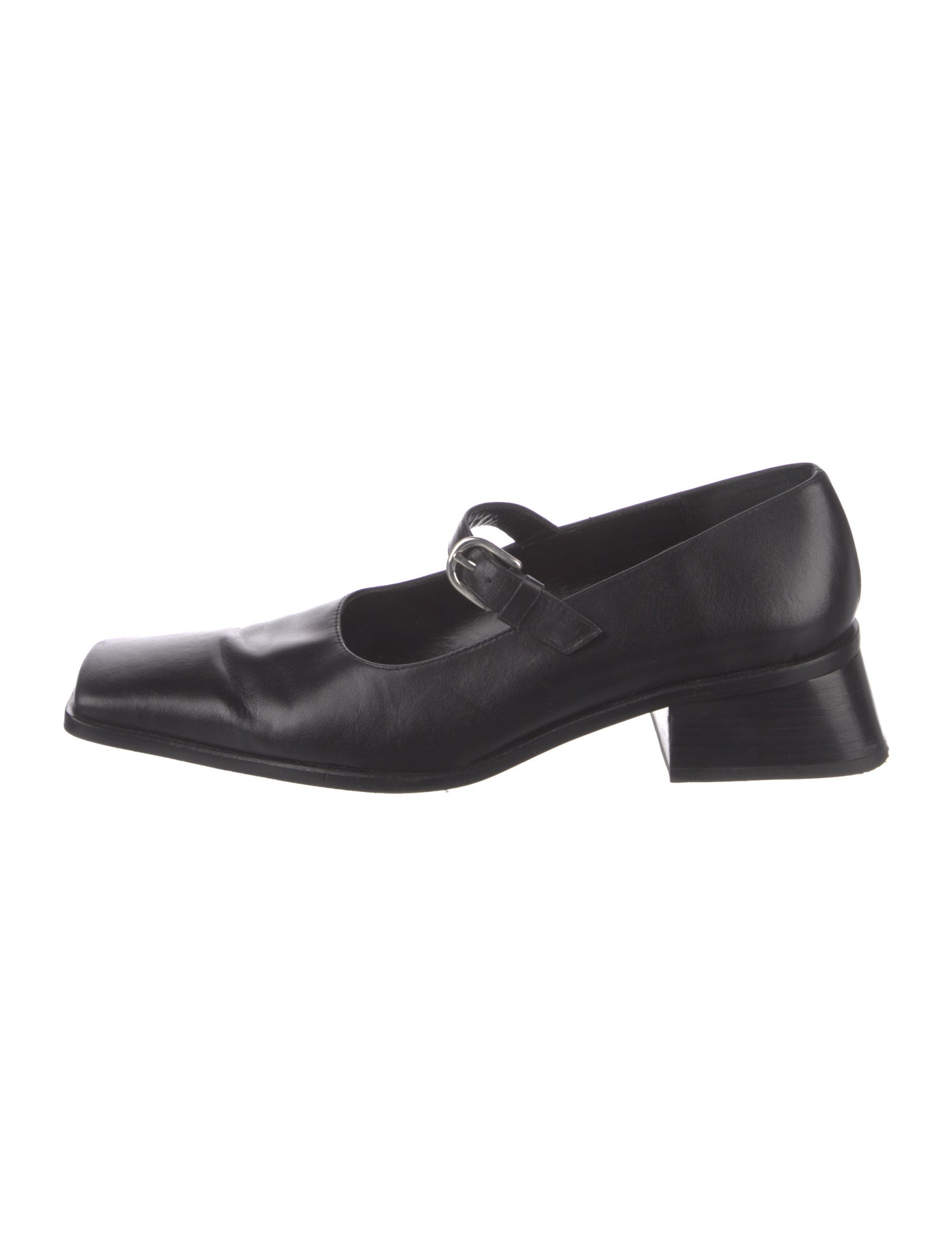 Paloma Wool Leather Mary Jane Flats - Black Flats, Shoes 